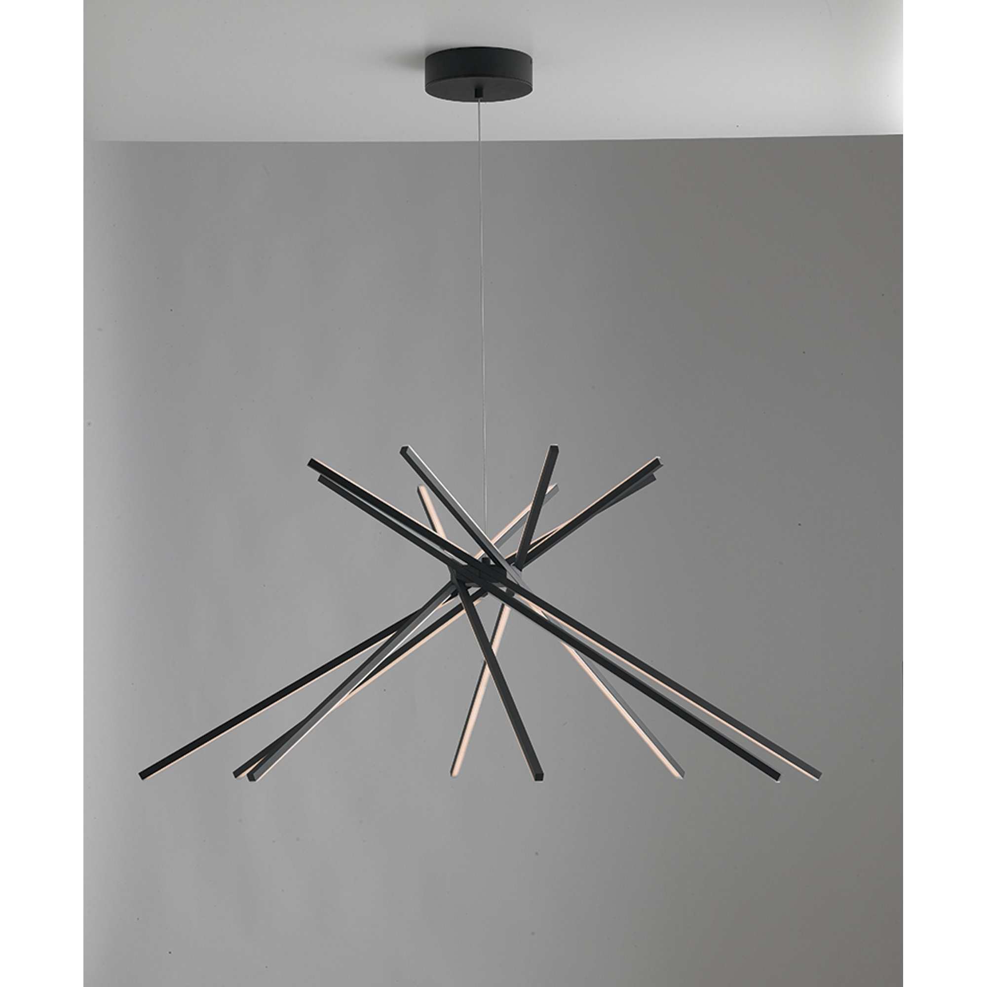 Sospensione Led Shanghai Nera 54w 2370lm 4000k Luce Ambiente e Design vista1