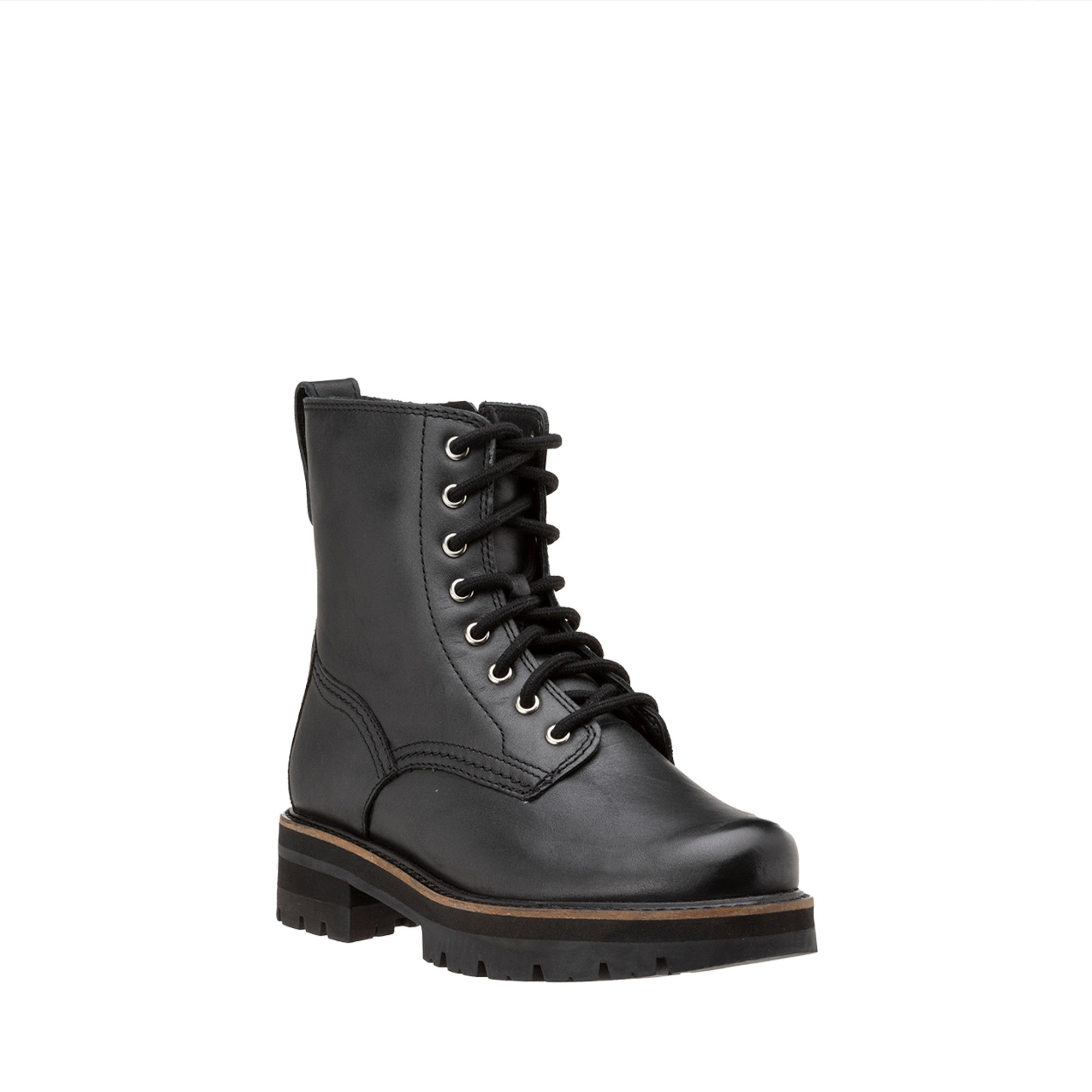 Stivaletti Orianna Hi in pelle metallizzata antracite Clarks vista2