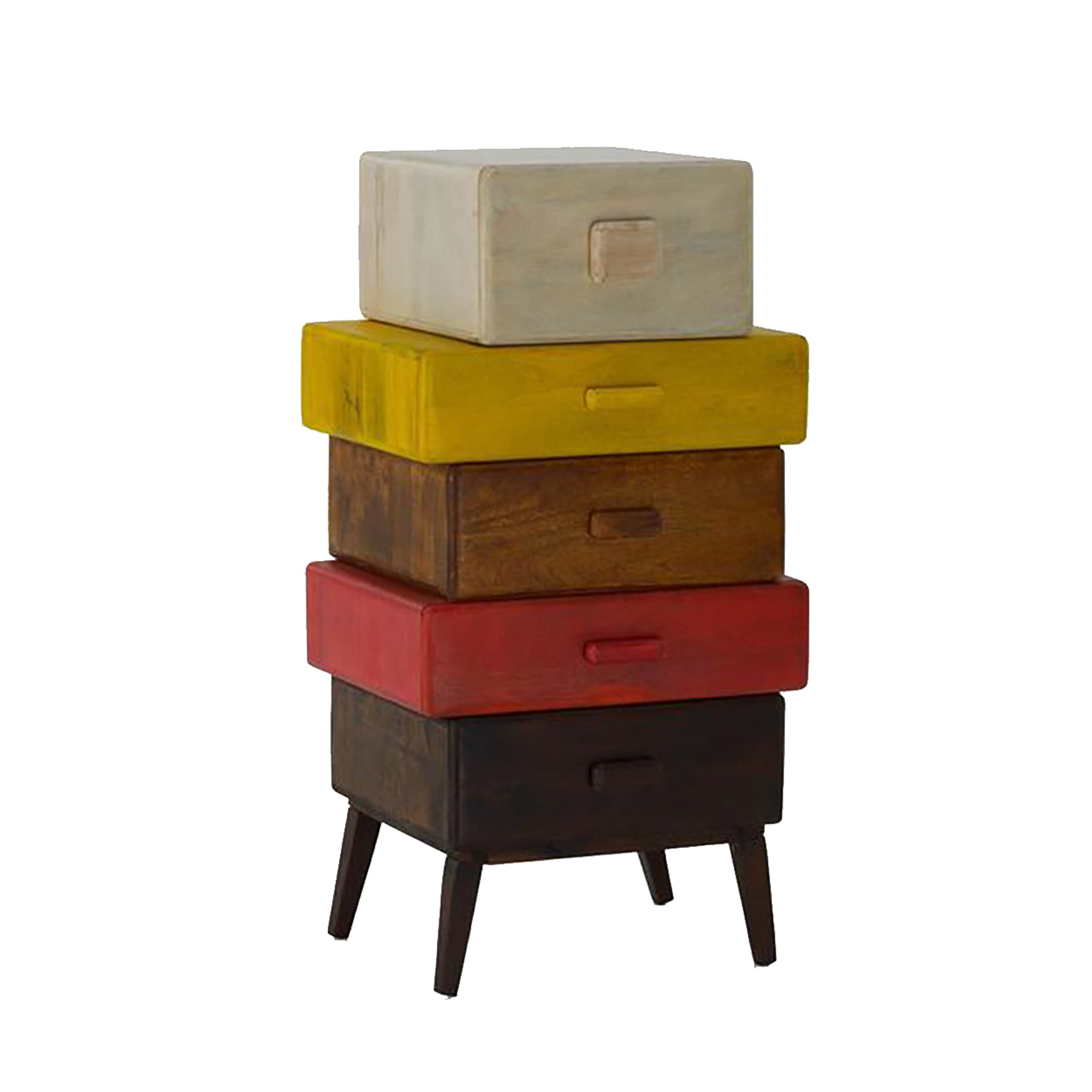 Cassettiera Ganga in legno di mango con sportelli multicolore 57 x 110 Stones OBSOLETO vista0