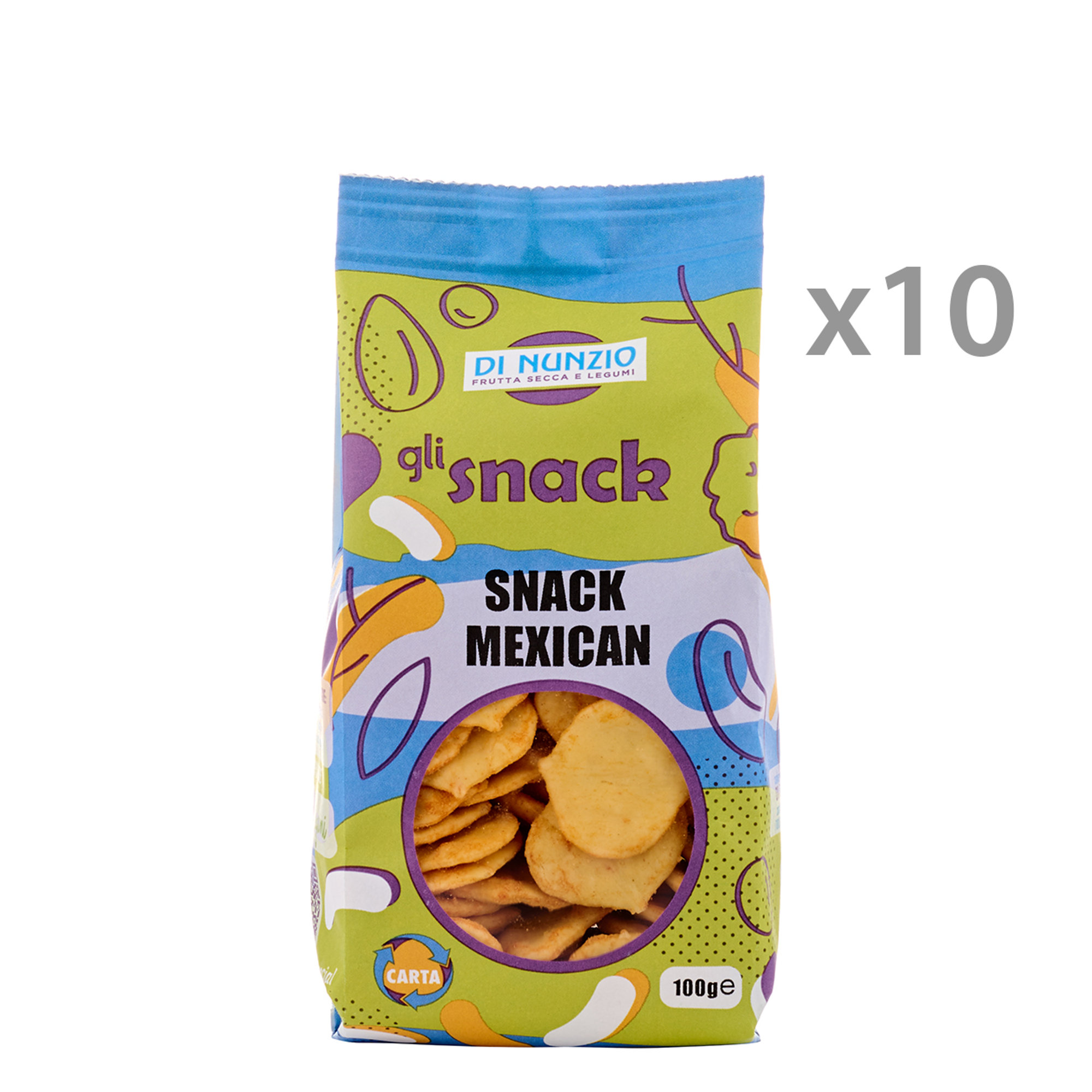 10 paquetes - Snack mexicano 100 gr Di Nunzio vista0