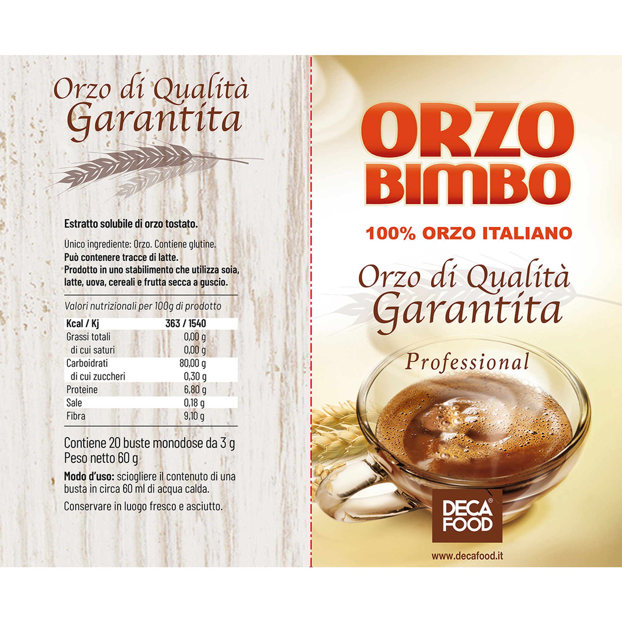 2 confezioni - Orzo Bimbo - 20 bustine solubili De.Ca Food vista1