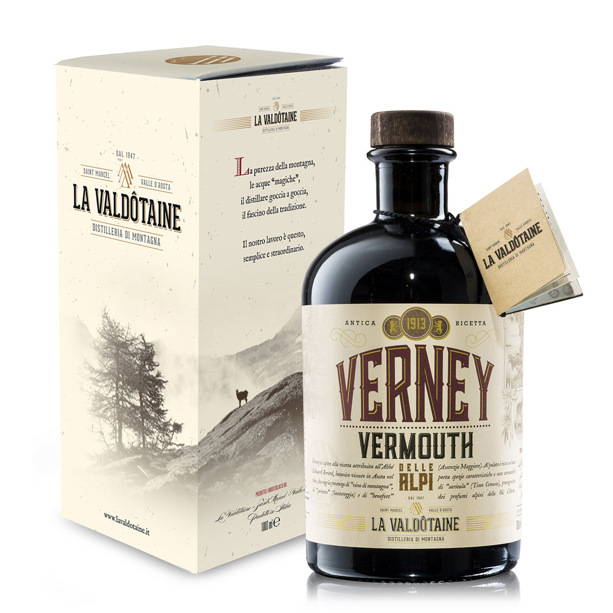 1 bottiglia - "Verney" Vermouth 1 lt con astuccio La Valdotaine vista0