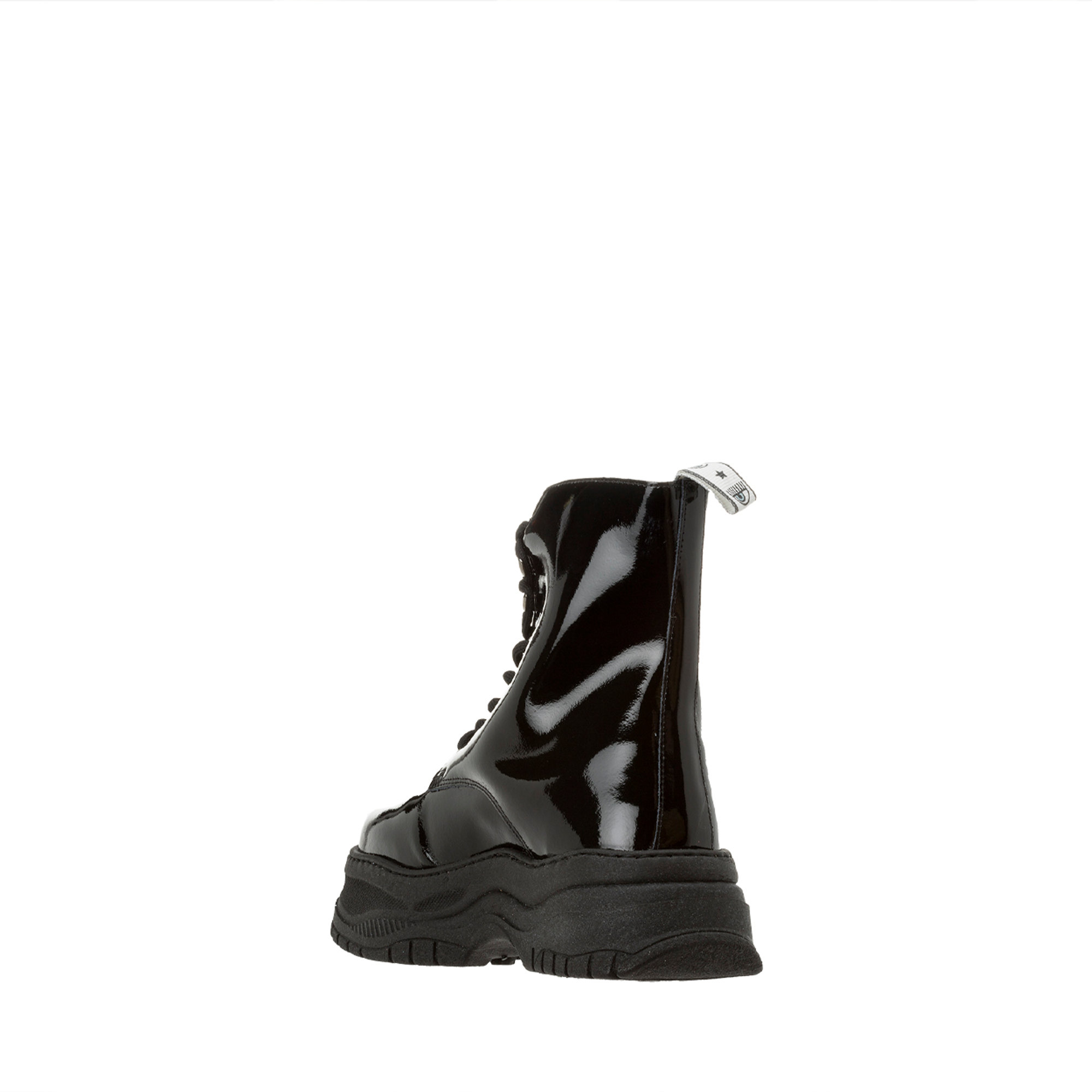 Chiara Ferragni Anfibi flatform in vernice color nero Chiara Ferragni  vista2