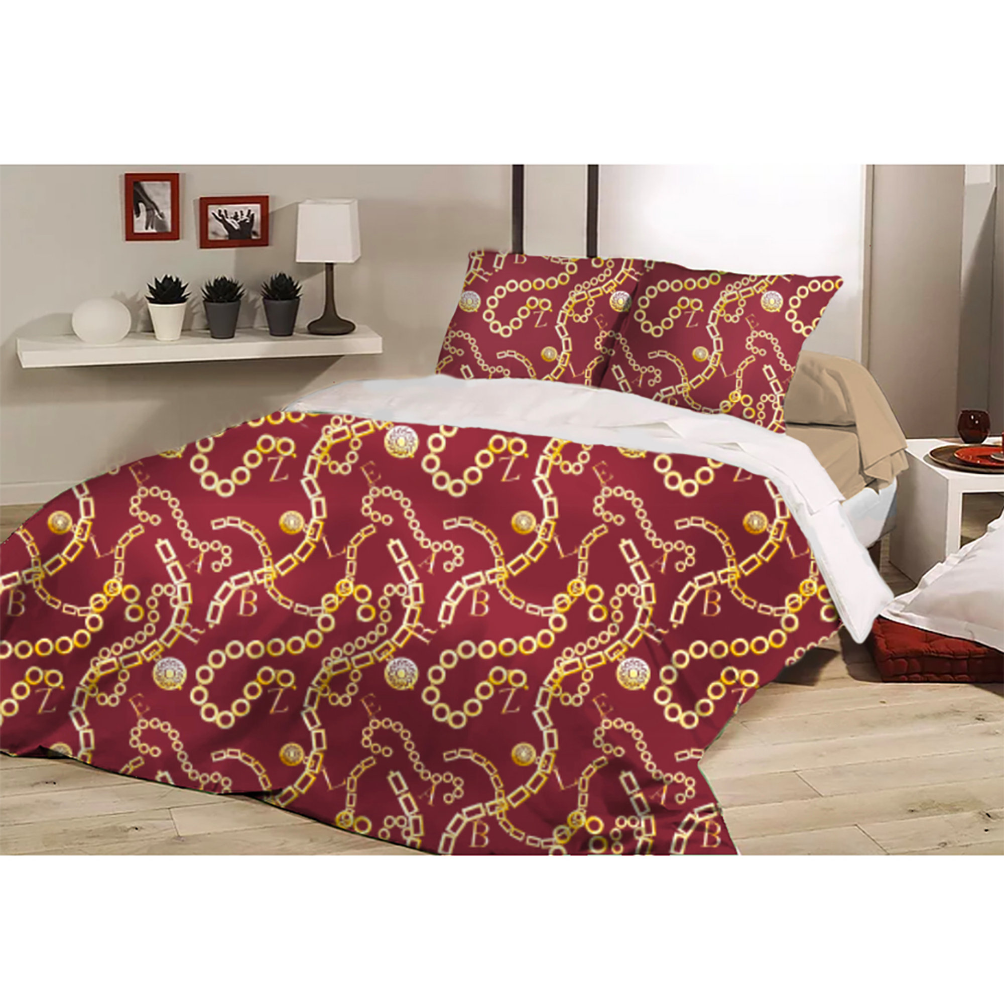 Parure Copripiumino Gold wine Blazer Charm vista0