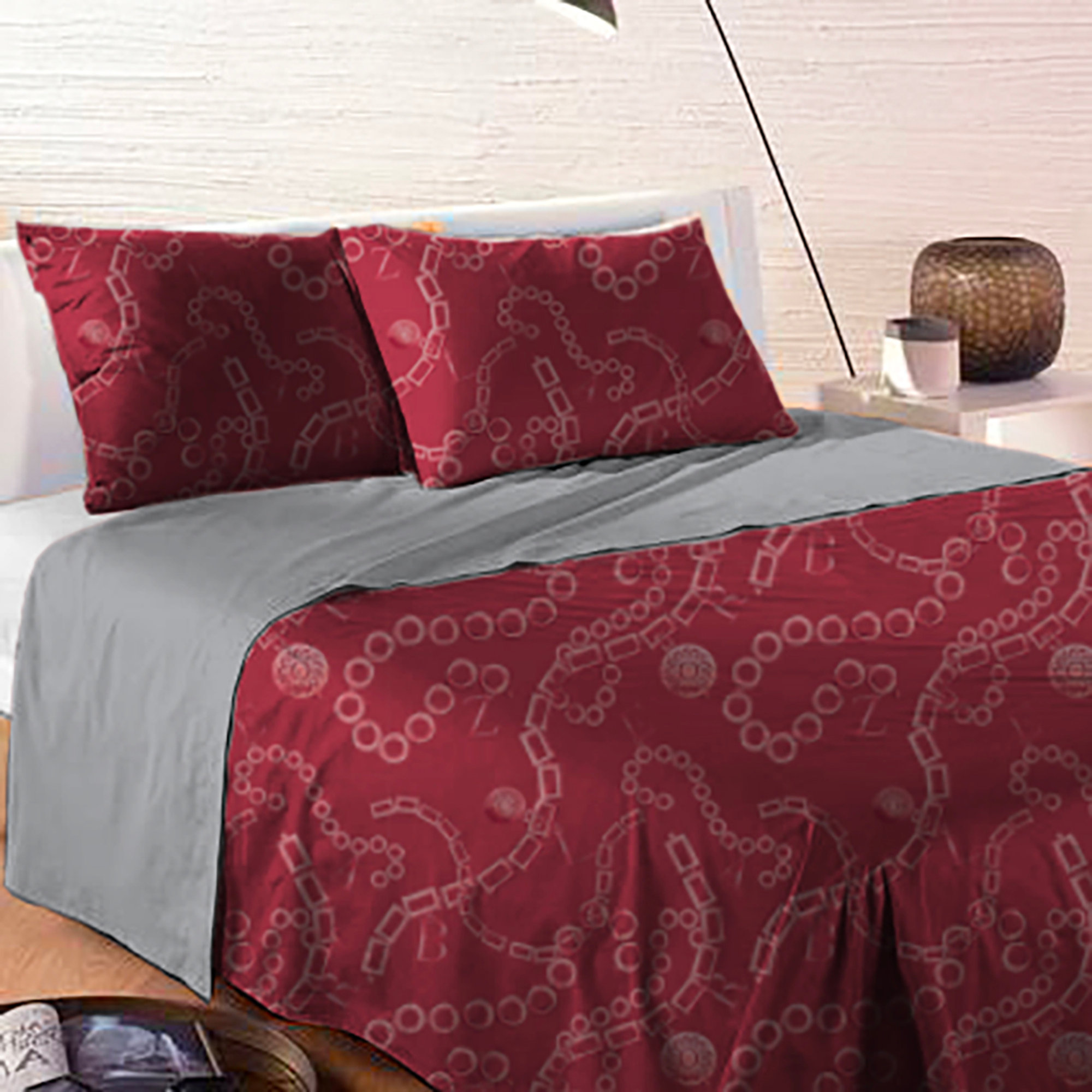 Parure Lenzuola copriletto Wine Blazer Charm vista0