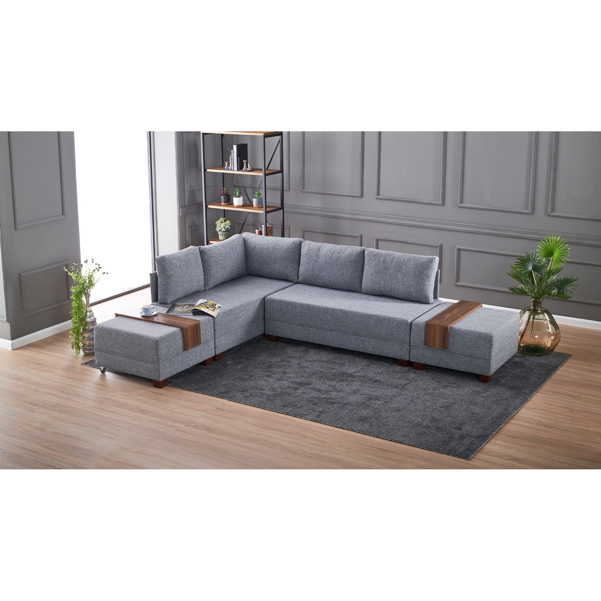 Sofá cama esquinero izquierdo Fly - Gris Atelier Del Sofa vista3