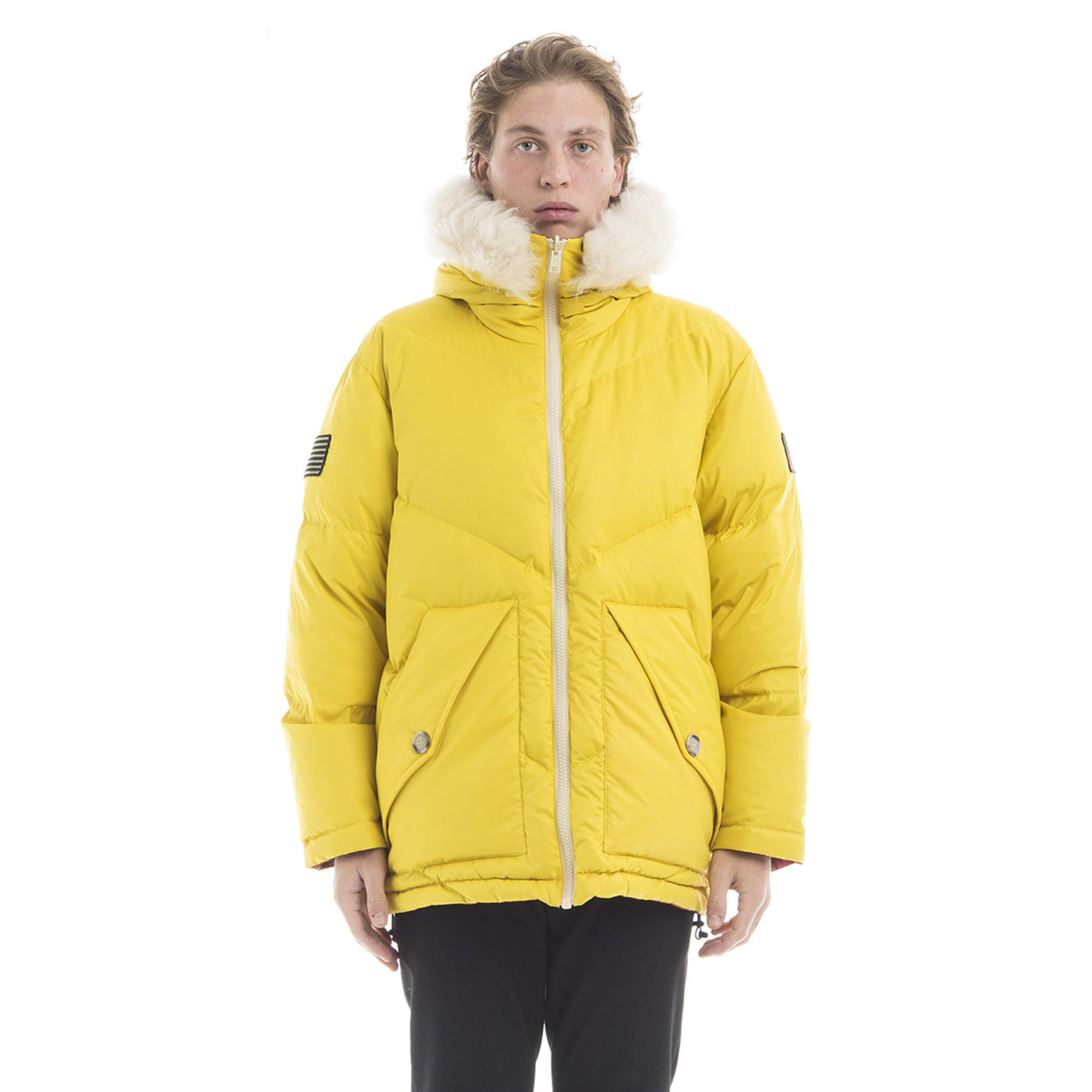 Parka reversivile con cappuccio giallo Woolrich vista0