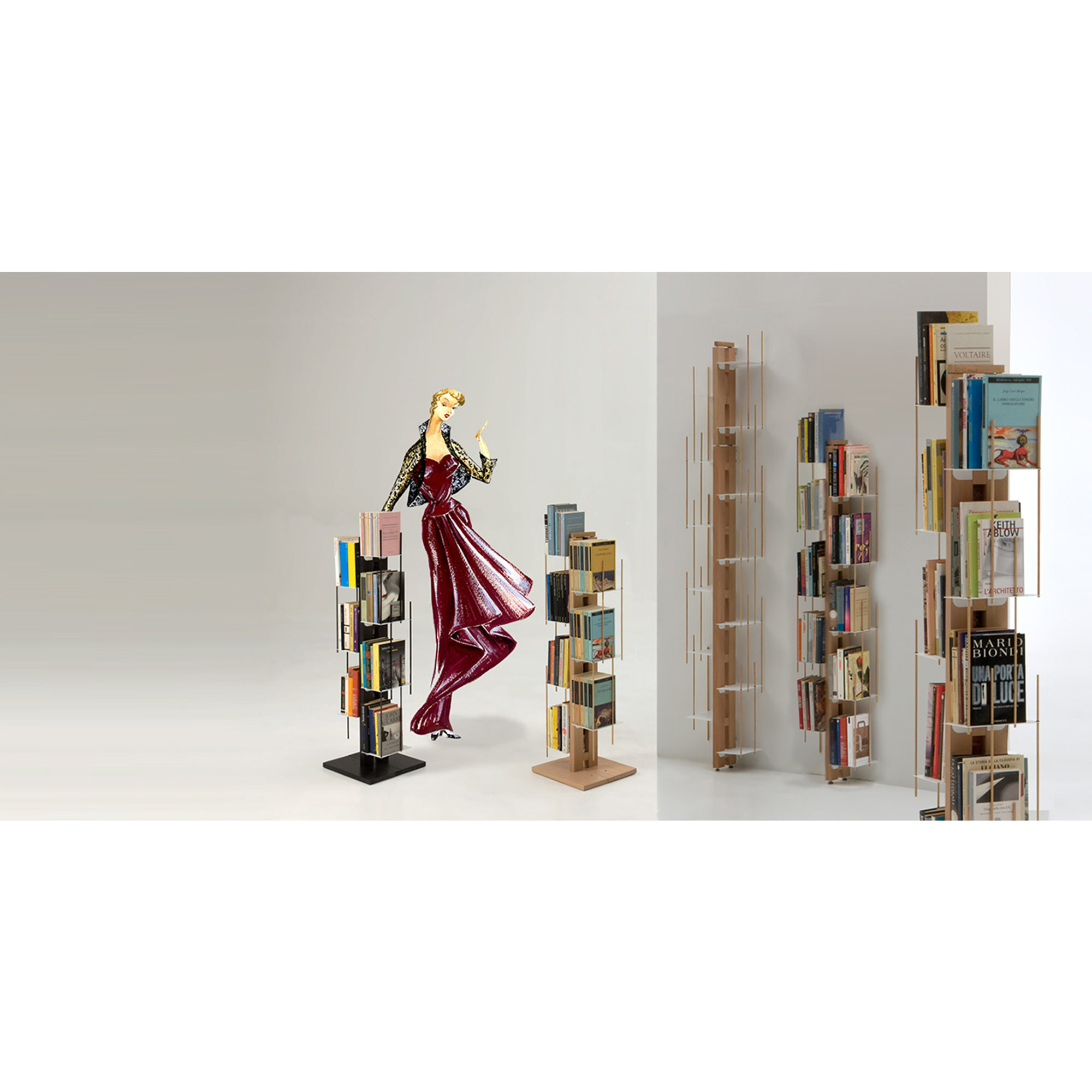 Zia Veronica libreria a colonna h60 in faggio naturale Le zie di Milano vista5