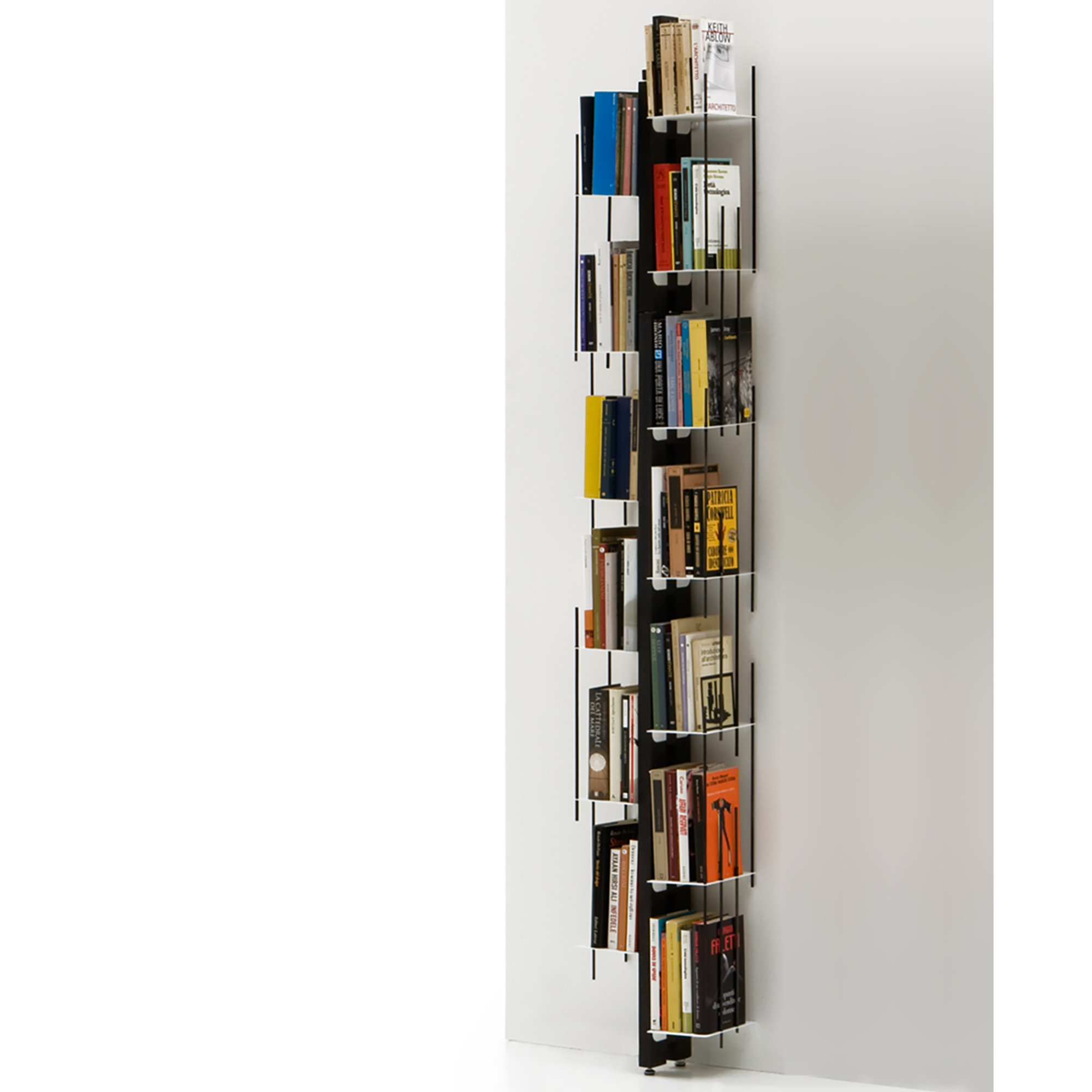 Zia Veronica libreria a parete h195 in faggio tinto nero Le zie di Milano vista0
