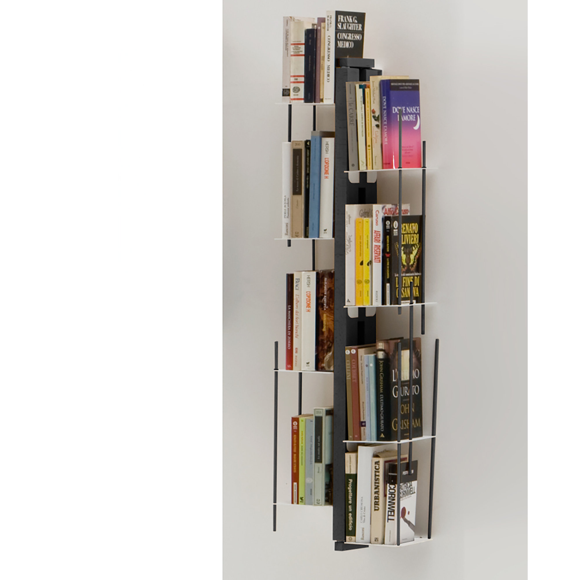 Zia Veronica libreria sospesa h105 in faggio tinto nero Le zie di Milano vista0