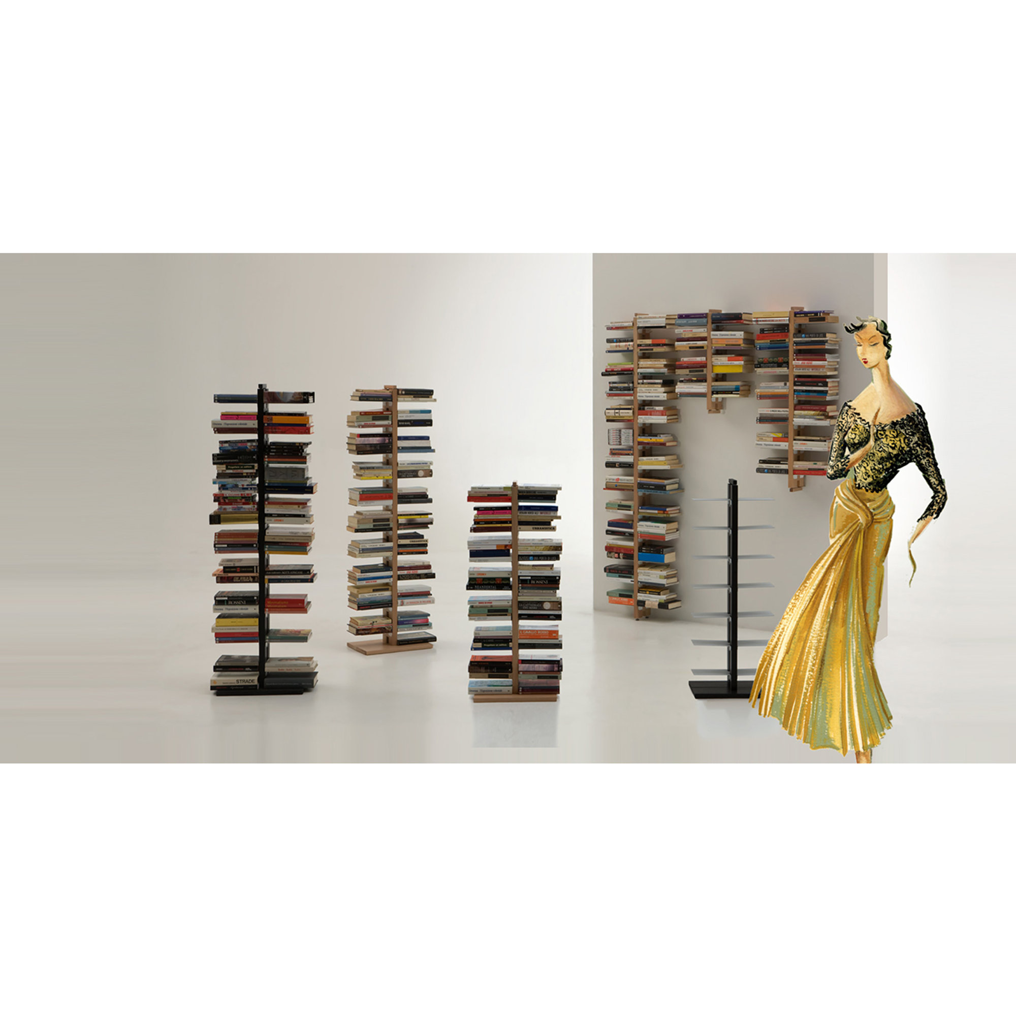 Zia Bice libreria a colonna h60 in faggio naturale Le zie di Milano vista7