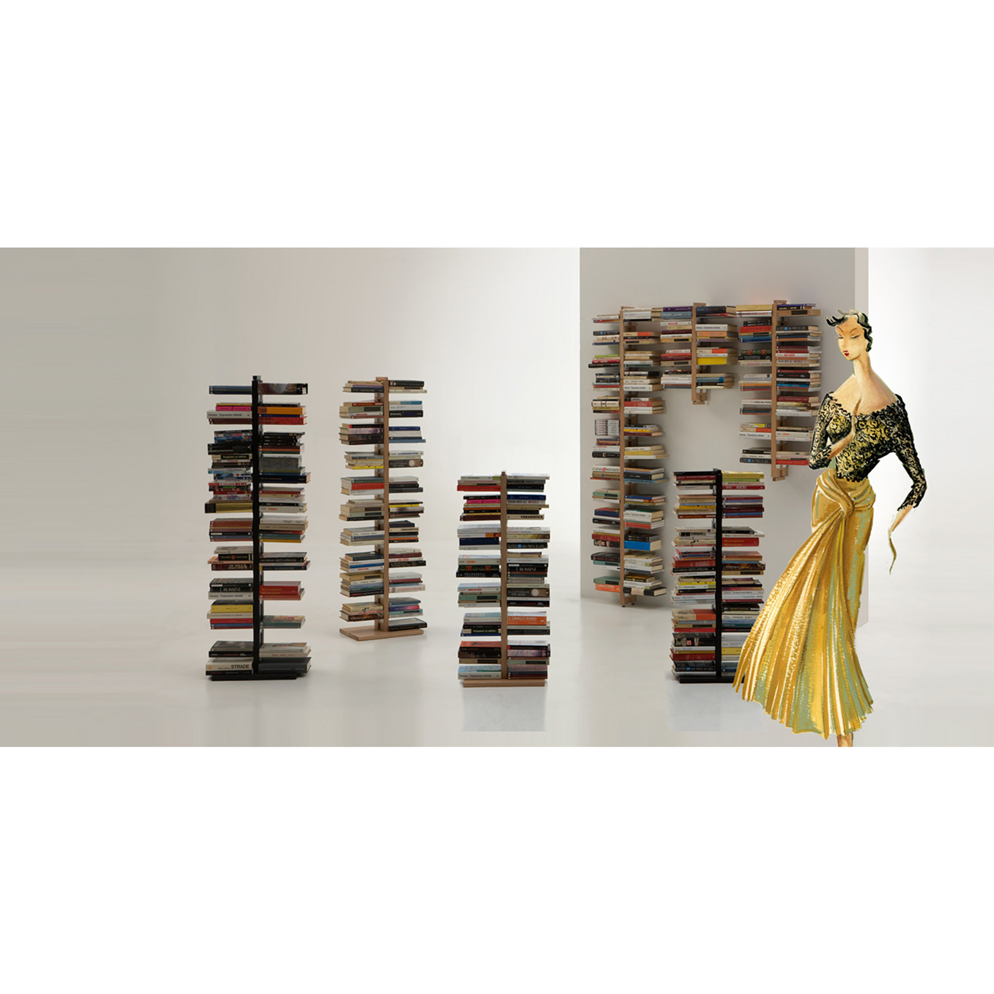 Zia Bice libreria a colonna h60 in faggio naturale Le zie di Milano vista8