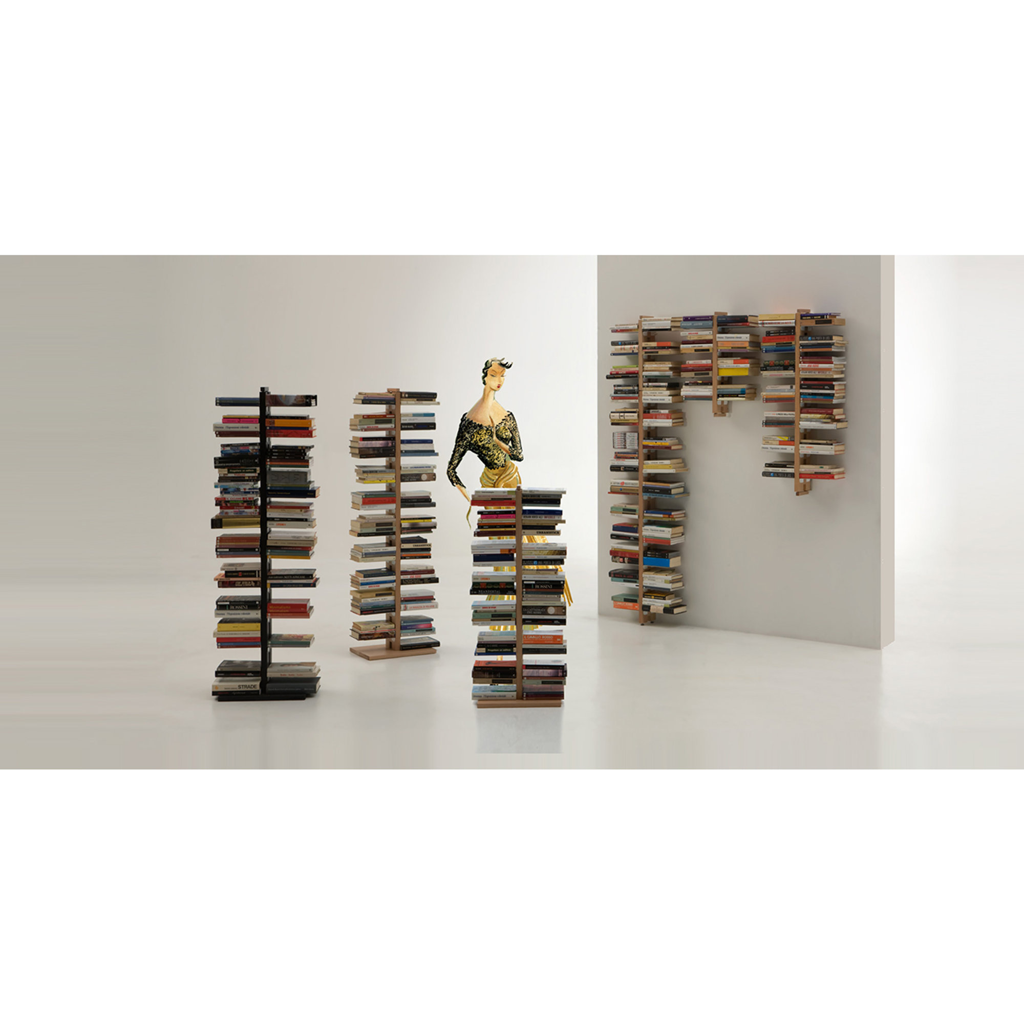 Zia Bice libreria a colonna h150 in faggio naturale Le zie di Milano vista6