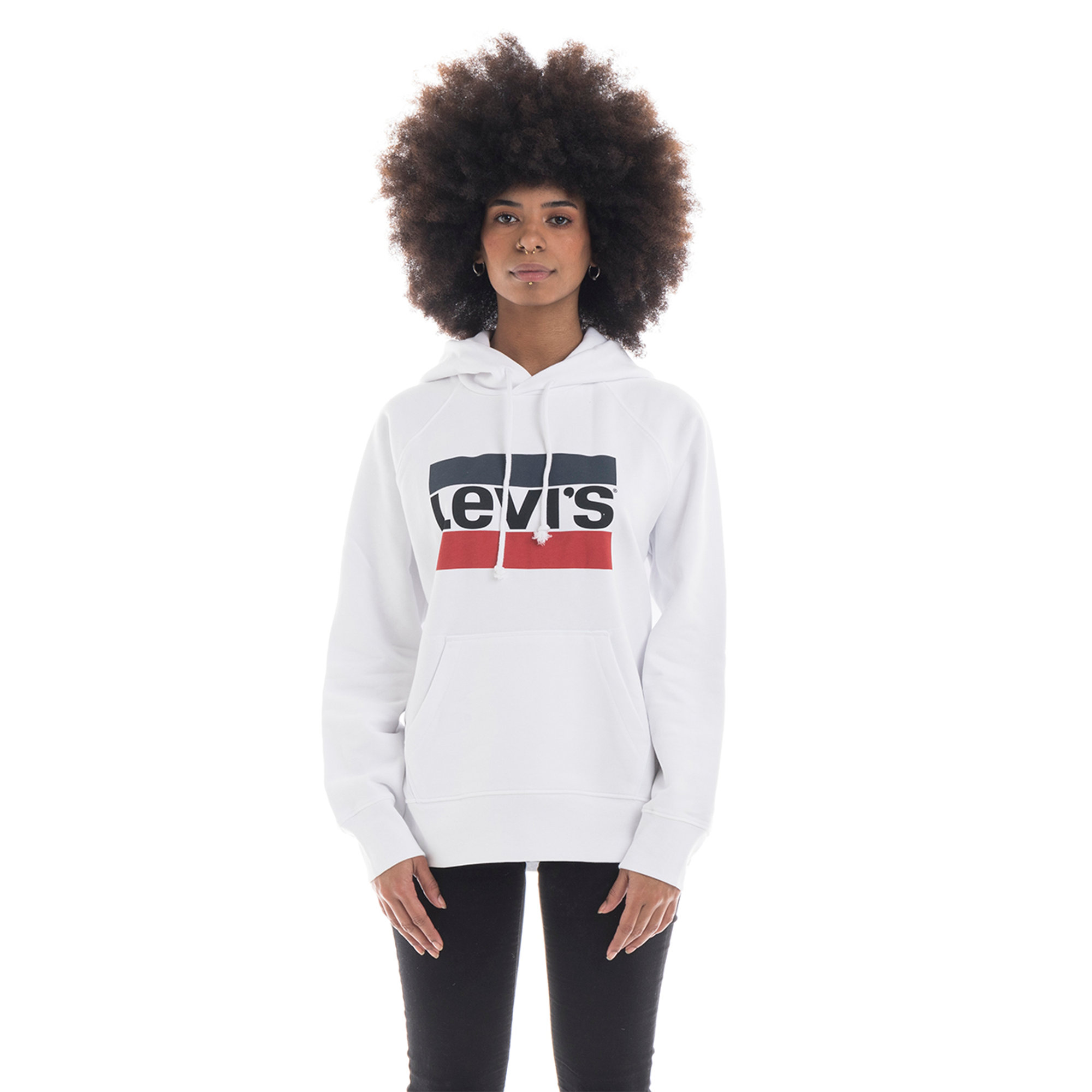 Felpa con cappuccio Levi's® bianca Levi's vista0