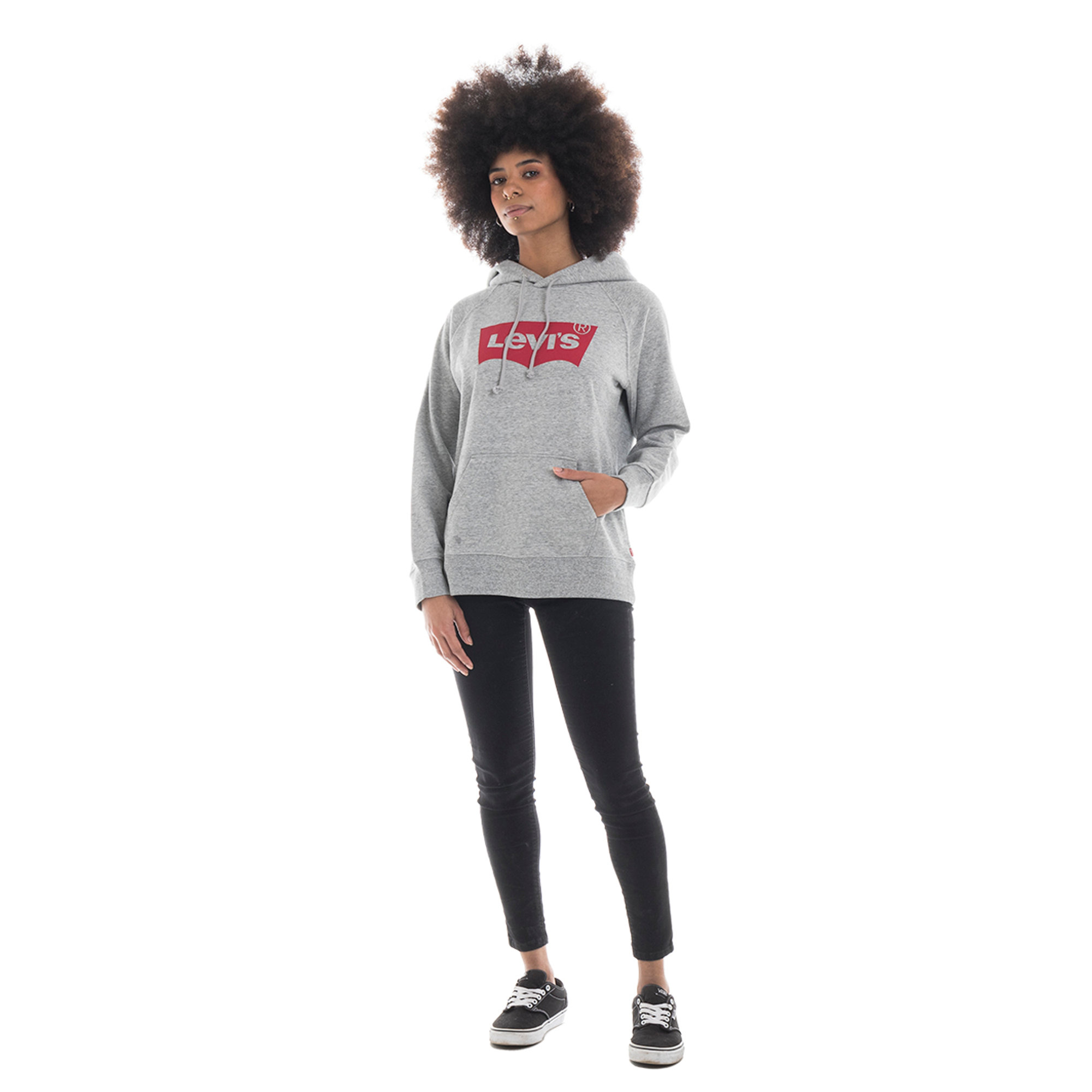 Felpa con cappuccio Levi's® grigio melange Levi's vista3