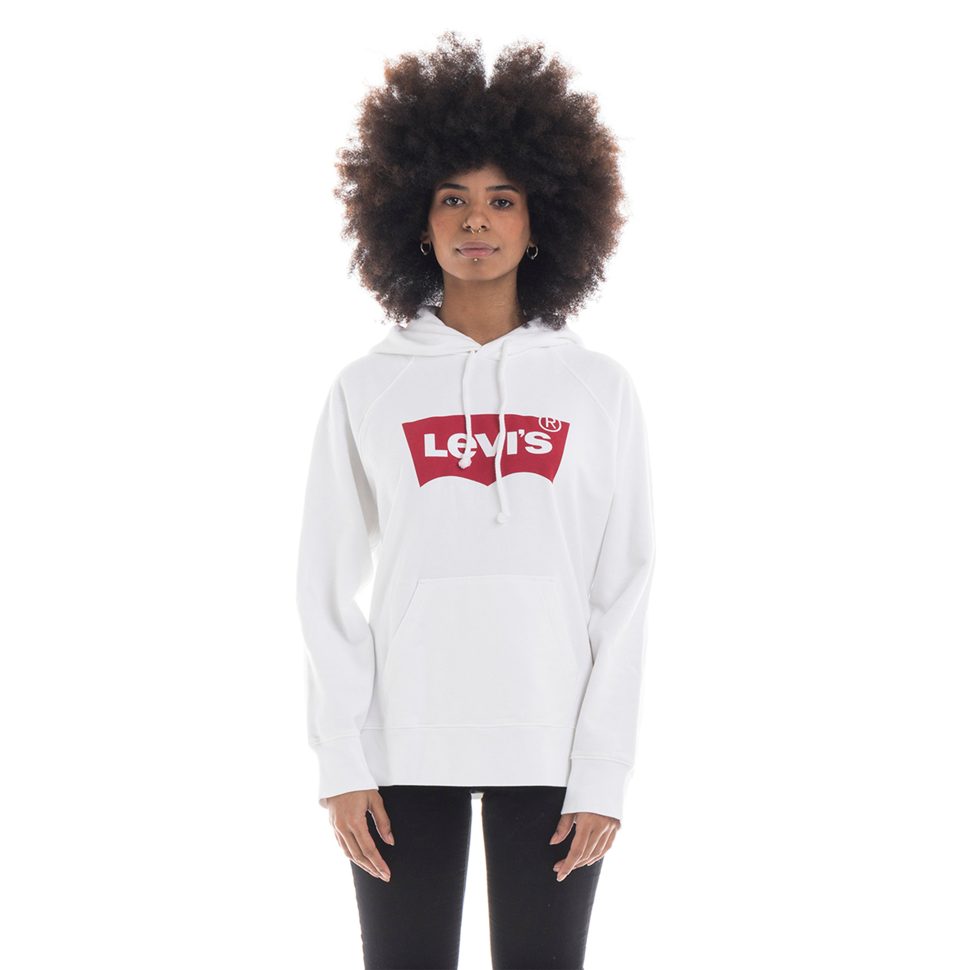 Felpa con cappuccio Levi's® bianca Levi's vista0