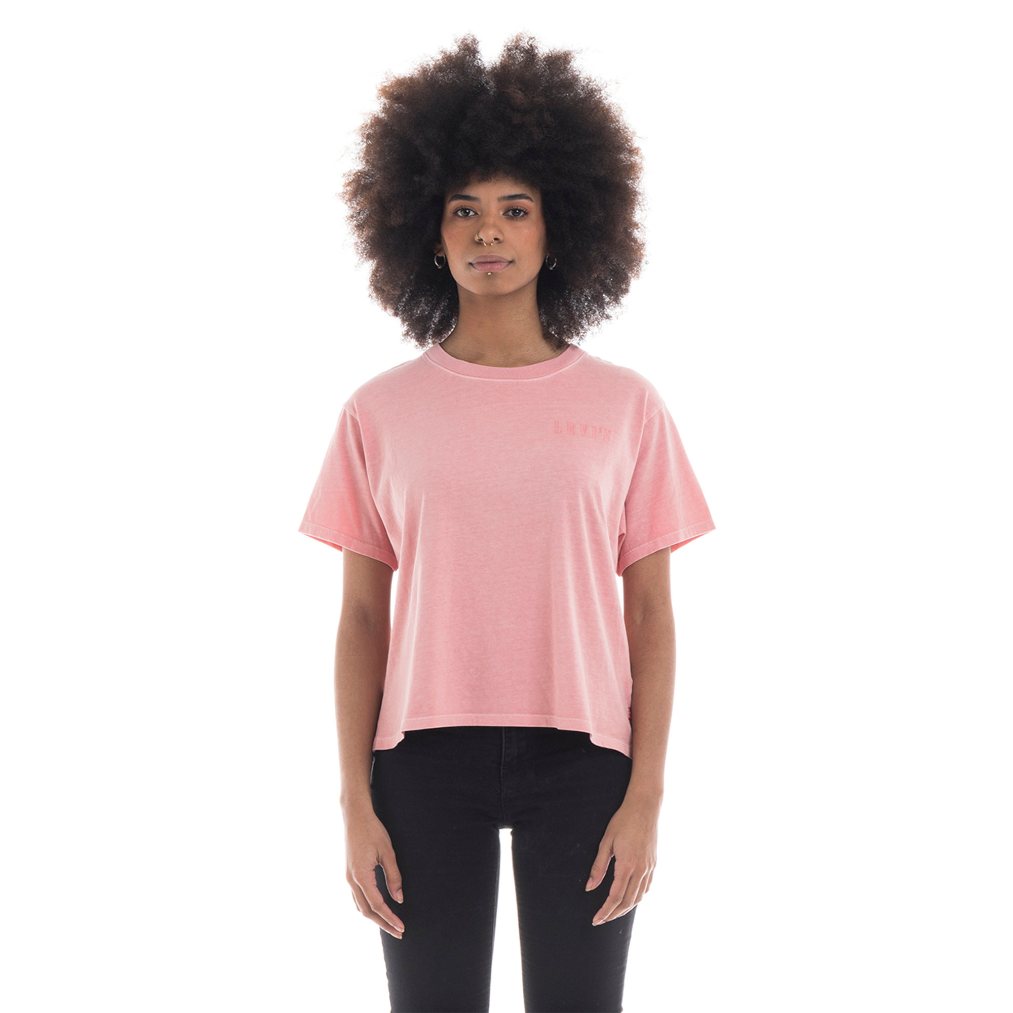 T-shirt cropped Levi's® rosa delavè Levi's vista0