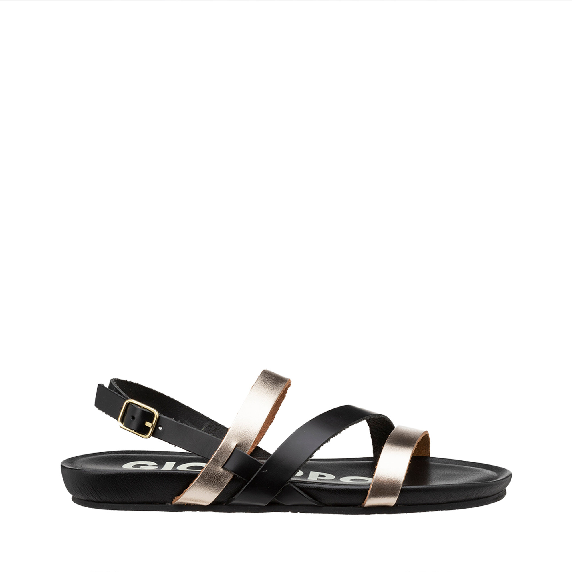 Sandali oro e nero Gioseppo vista0