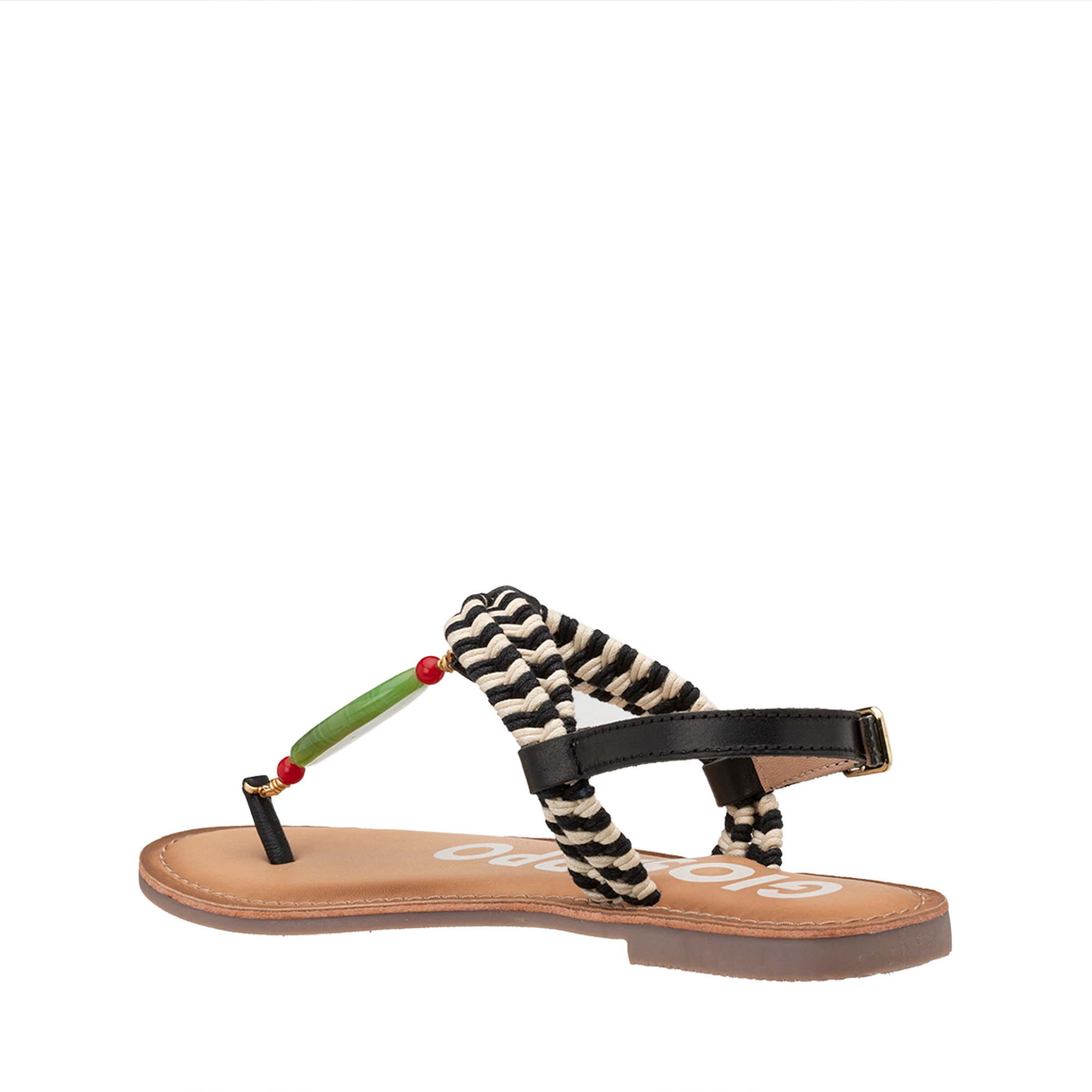 Sandali infradito con treccia e pietre Gioseppo vista1