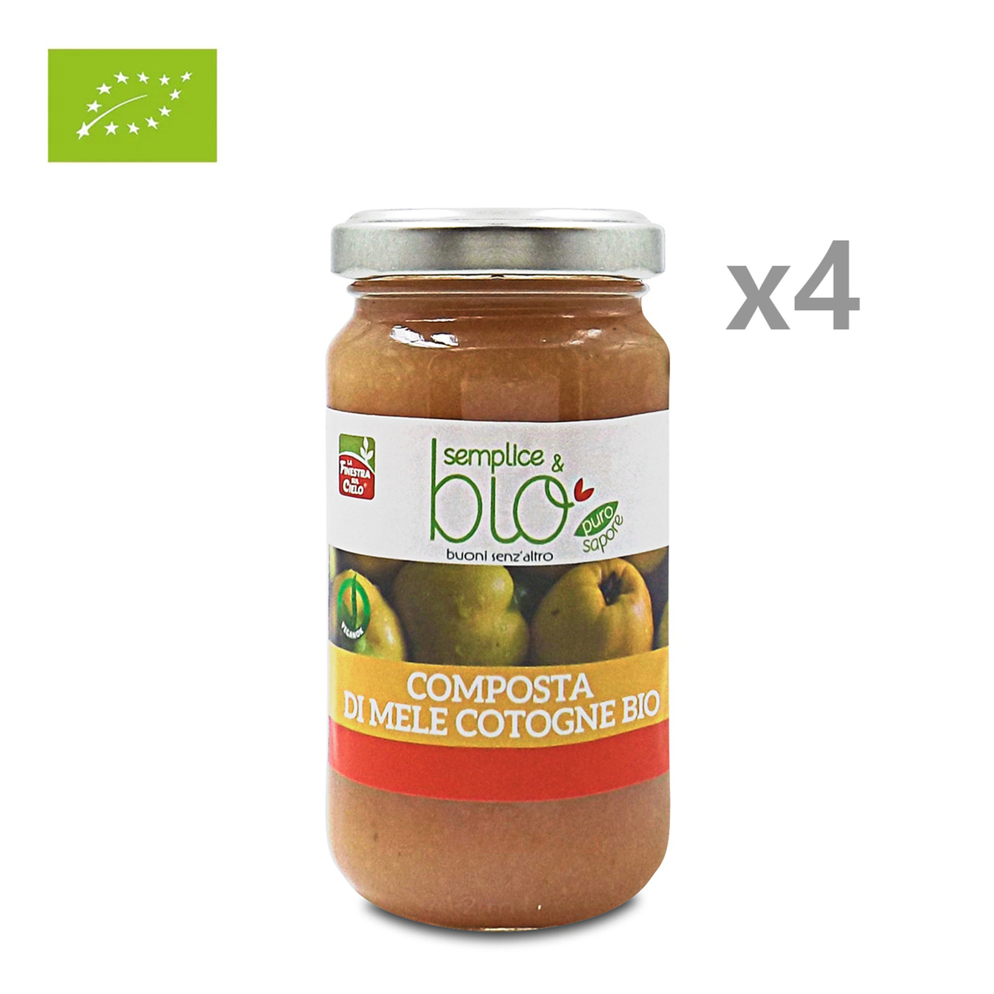 4 confezioni - Composta di Mele Cotogne Semplice&Bio 220 gr La Finestra sul Cielo vista0