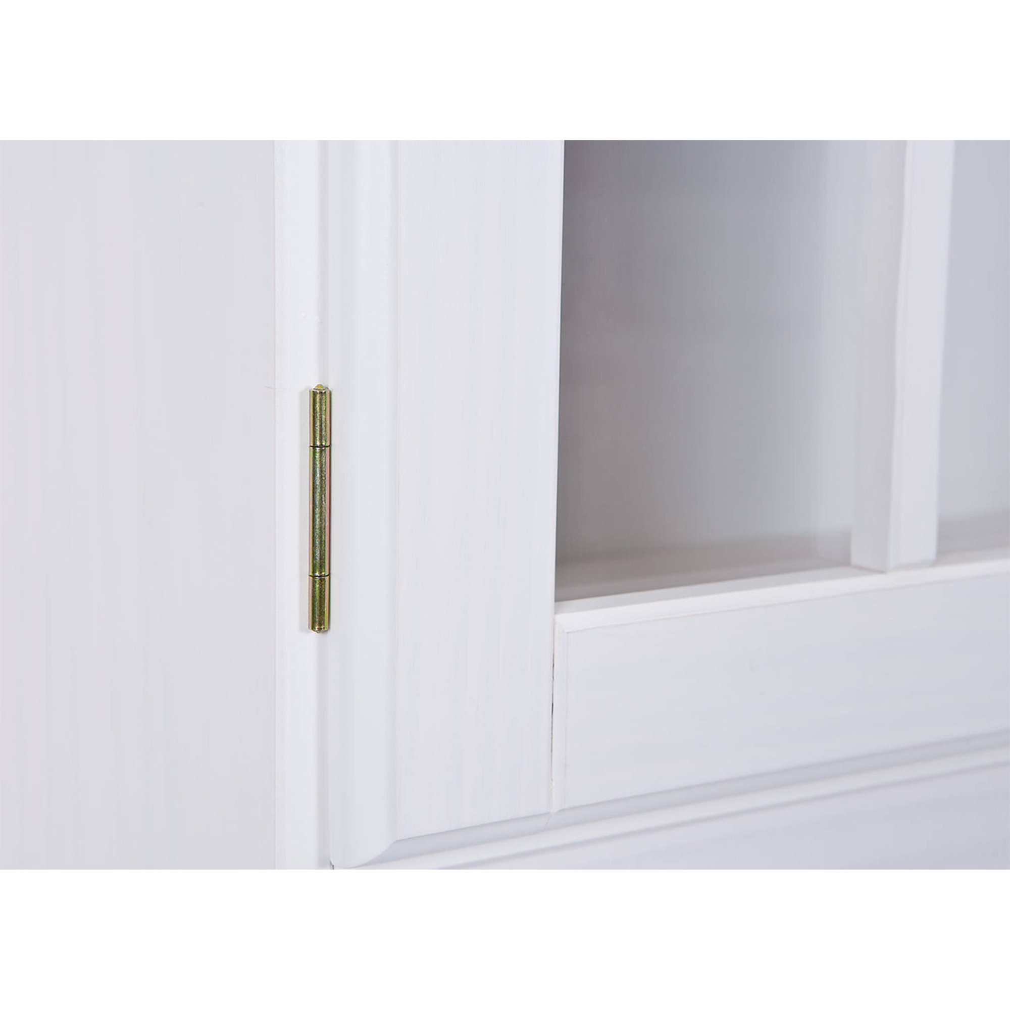 Credenza a due ante e due cassetti, colore bianco, cm 88 x 198 x 32 Saldi invernali vista6