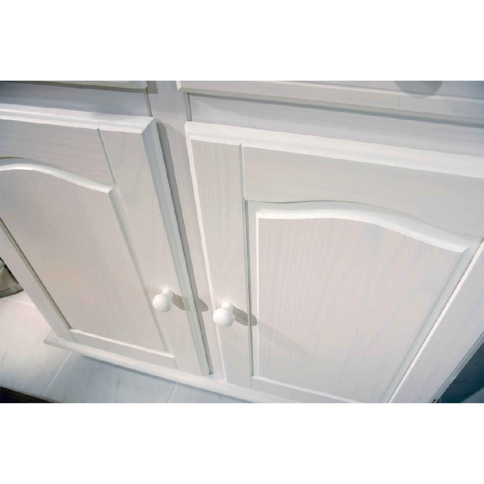 Credenza a due ante e due cassetti, colore bianco, cm 88 x 198 x 32 Saldi invernali vista12
