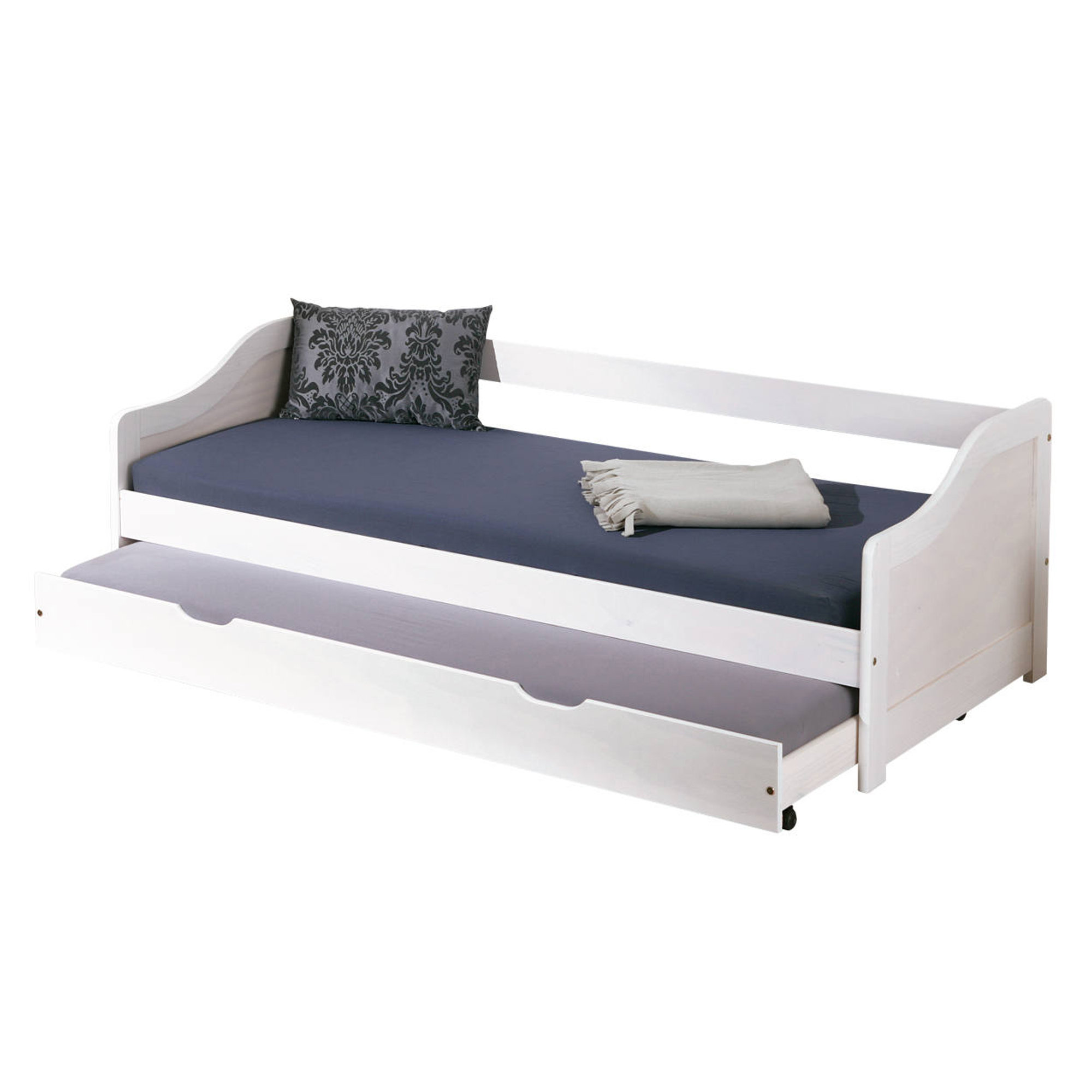 Letto singolo con secondo letto e estrazione, colore bianco, cm 97 x 66 x 209 Saldi invernali vista0