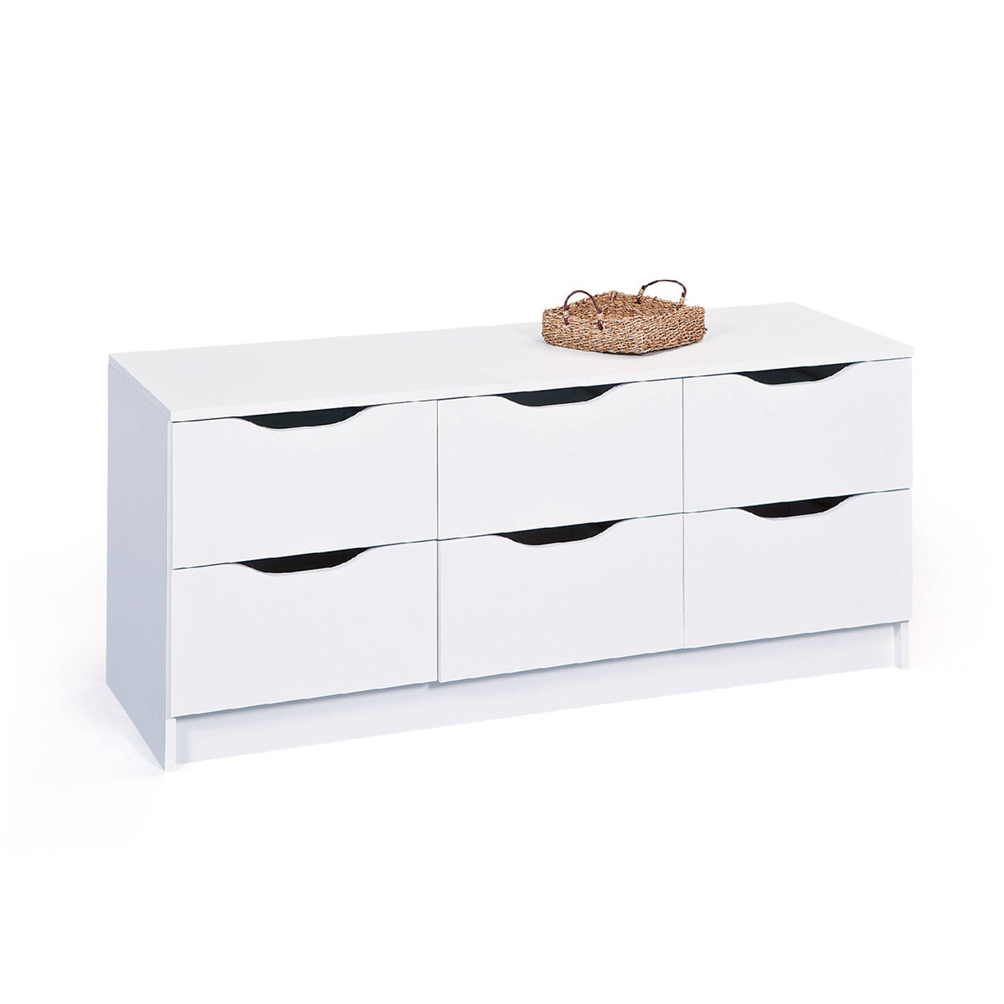 Cassettiera a sei cassetti, colore bianco, cm 50 x 40 x 120 Saldi invernali vista1
