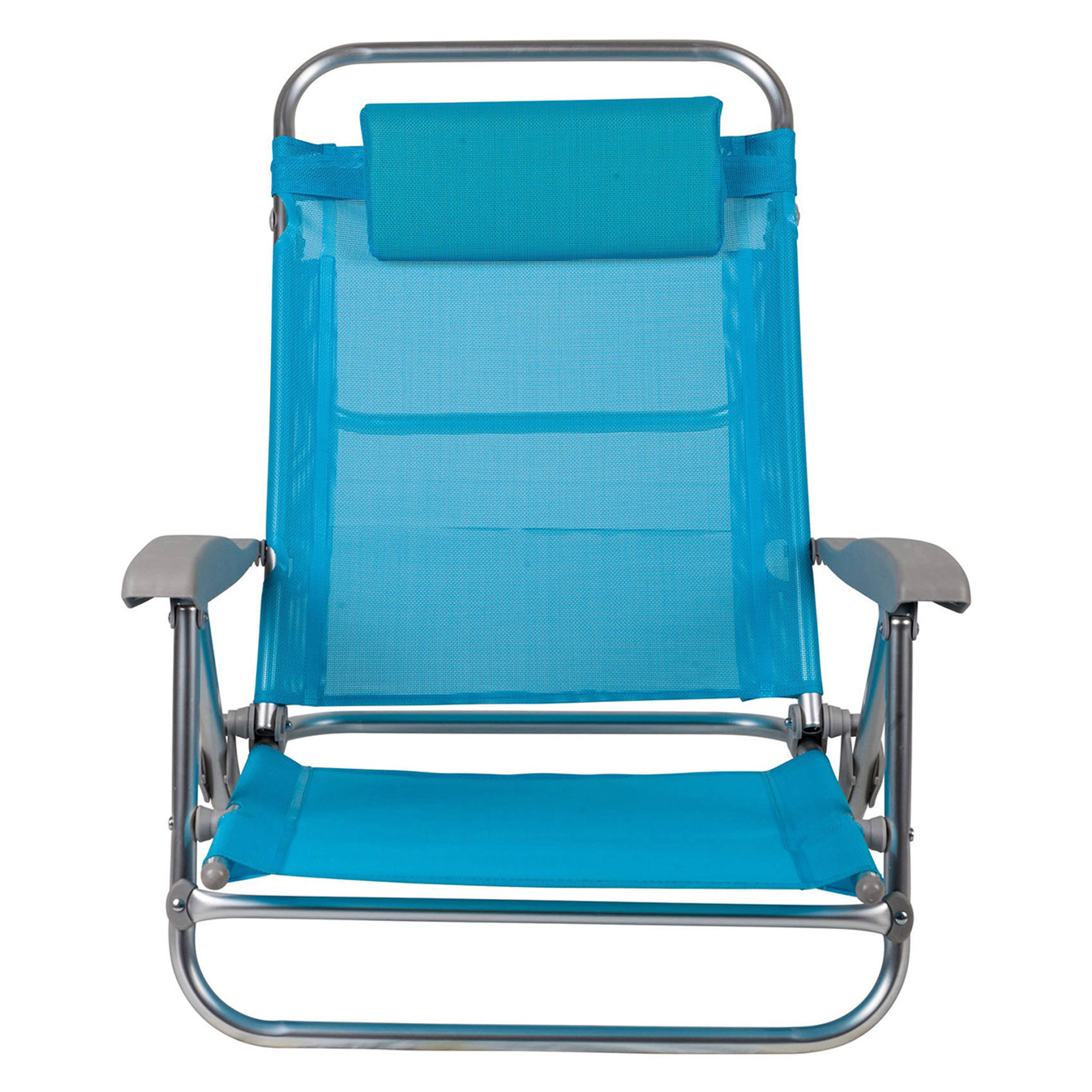Spiaggina pieghevole in alluminio e textilene, colore azzurro Saldi invernali vista2