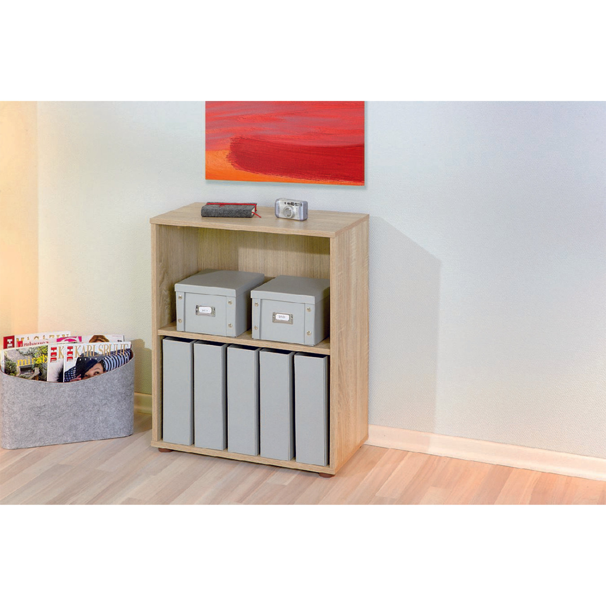 Libreria a 2 piani in rovere finitura laminato Saldi invernali vista1