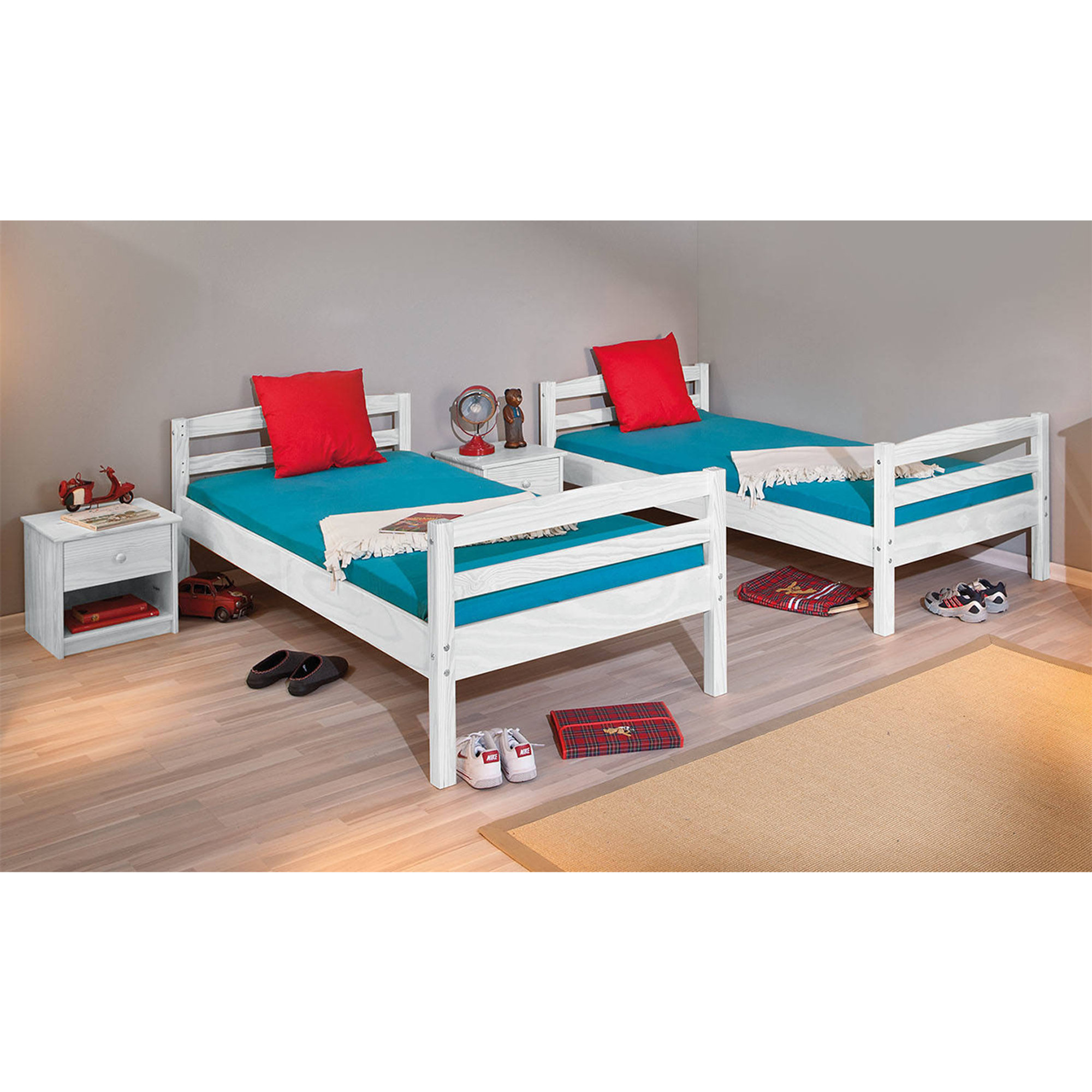 Letto a castello divisibile in 2 letti singoli, bianco Saldi invernali vista2