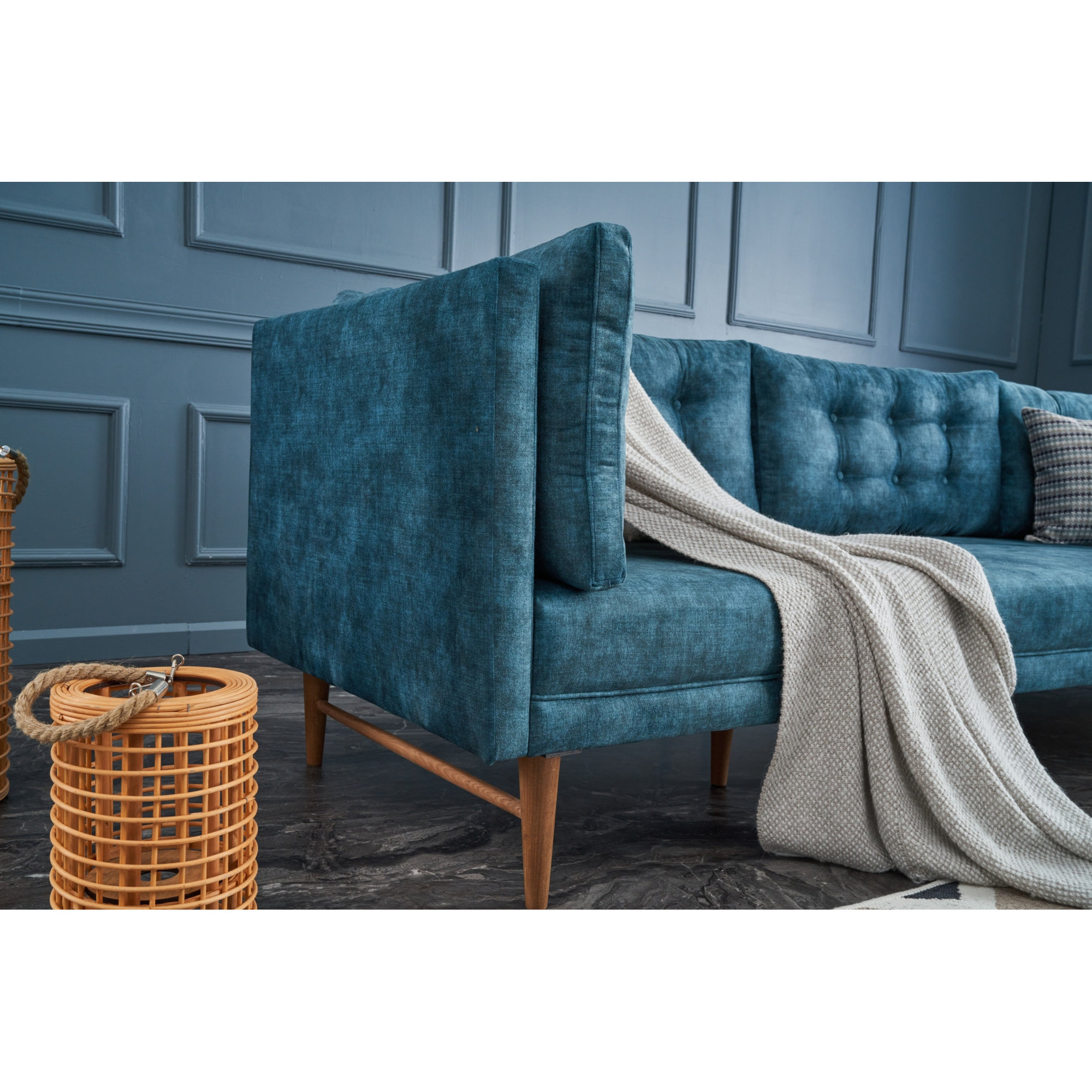 Point Retro Life - Divano a 3 posti turchese Atelier del sofa vista3