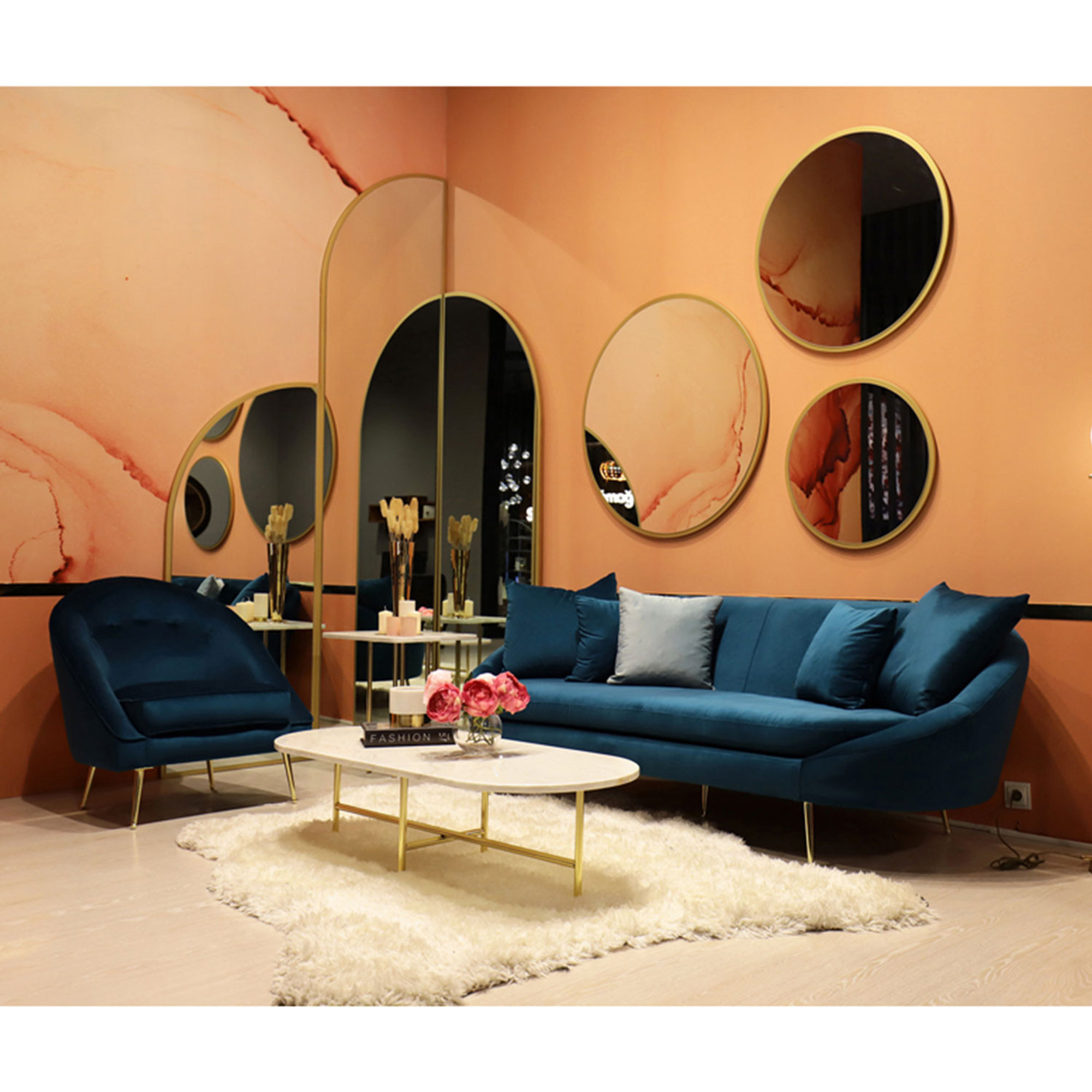 Matilda - Divano a 3 posti blu petrolio Atelier del sofa vista0