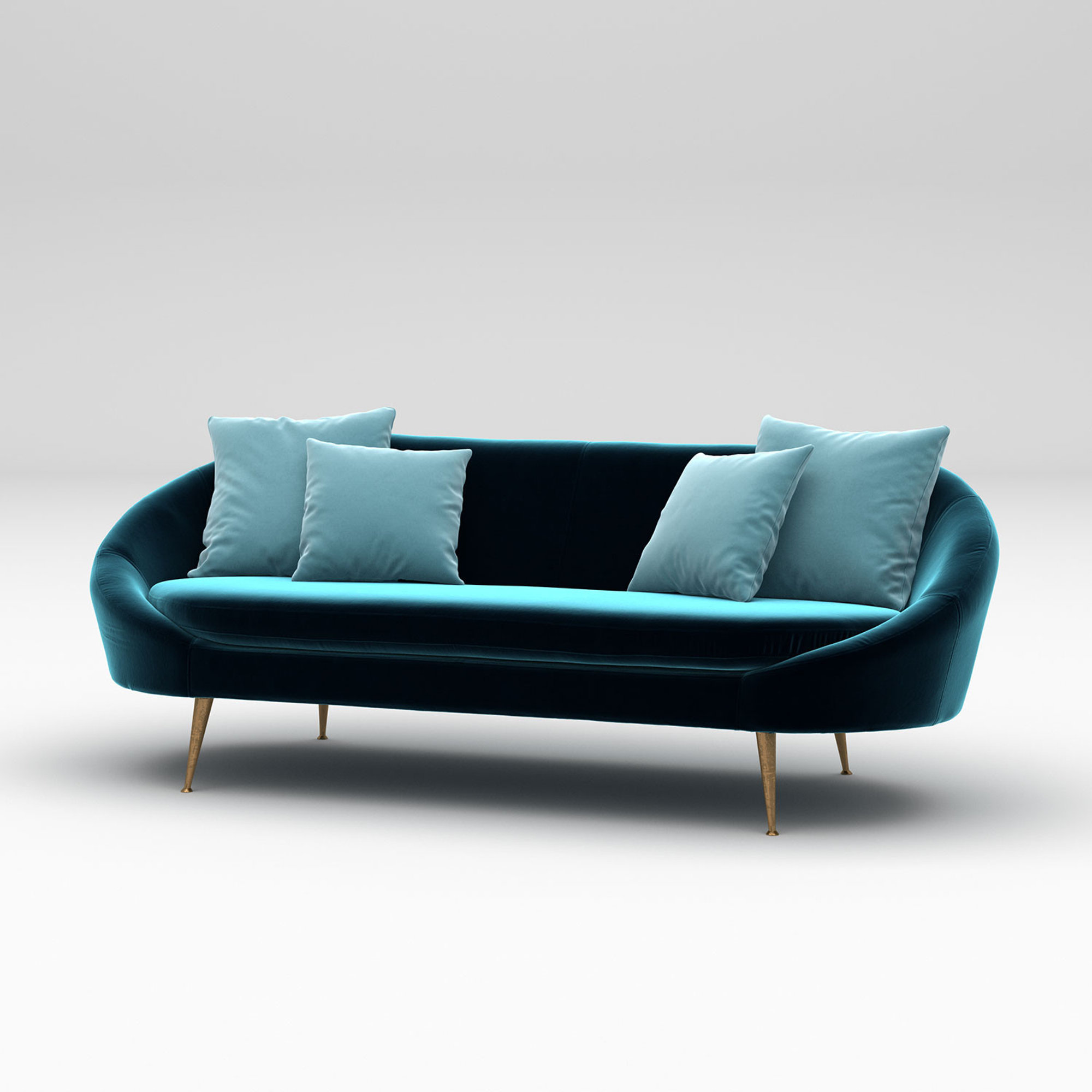 Matilda - Divano a 3 posti blu petrolio Atelier del sofa vista3
