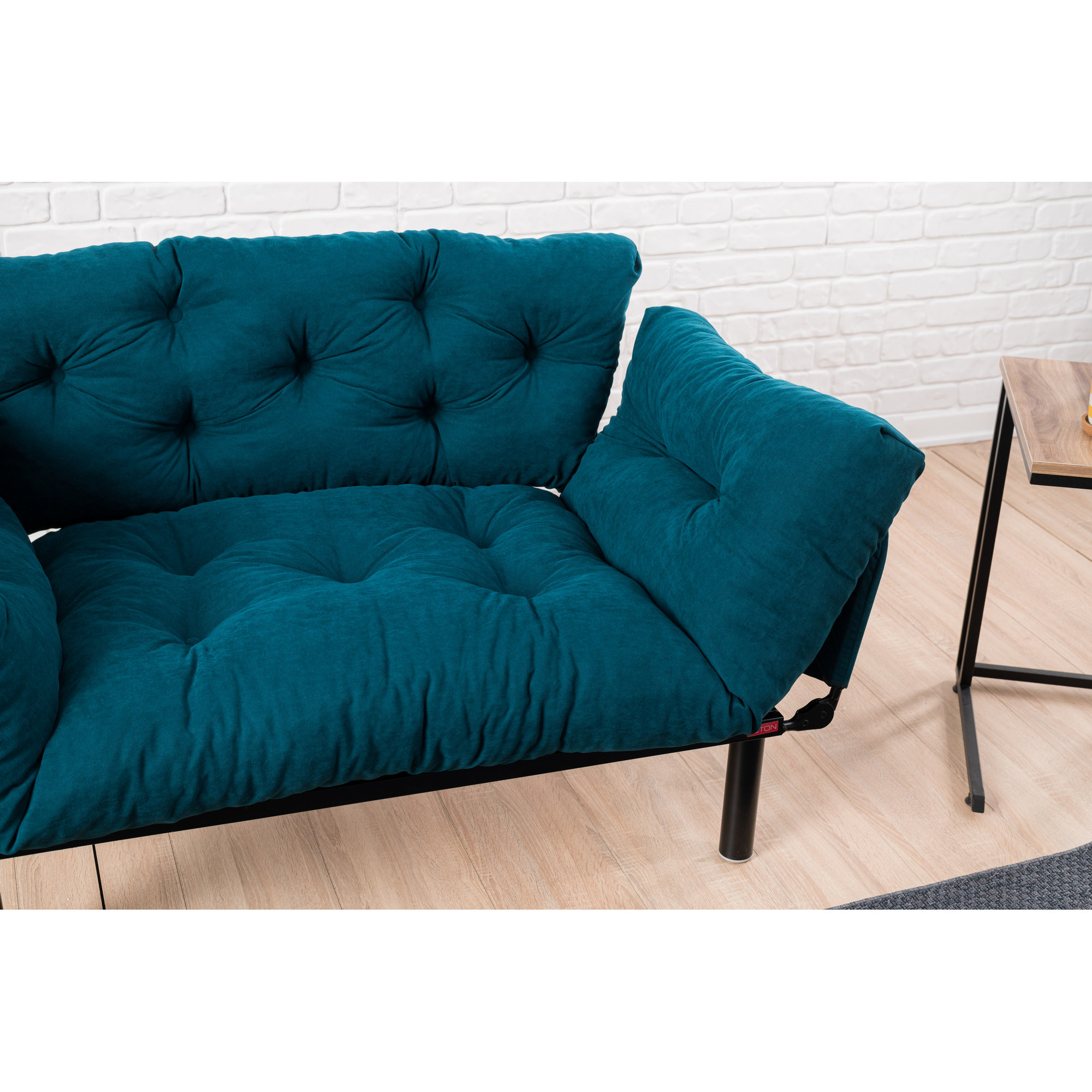 Nitta - Divano letto 2 posti blu petrolio Atelier del sofa vista2
