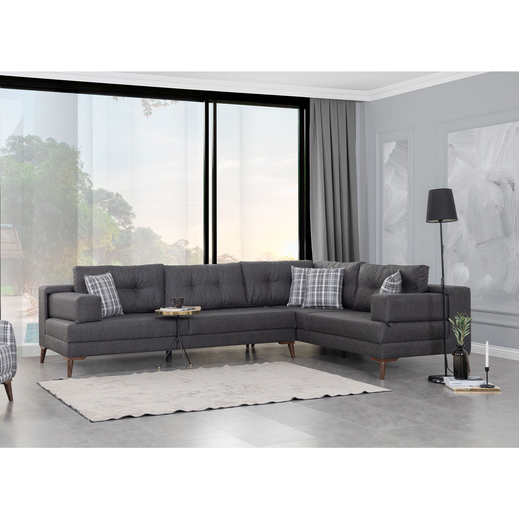 Oslo - Divano ad angolo antracite Atelier del sofa vista0