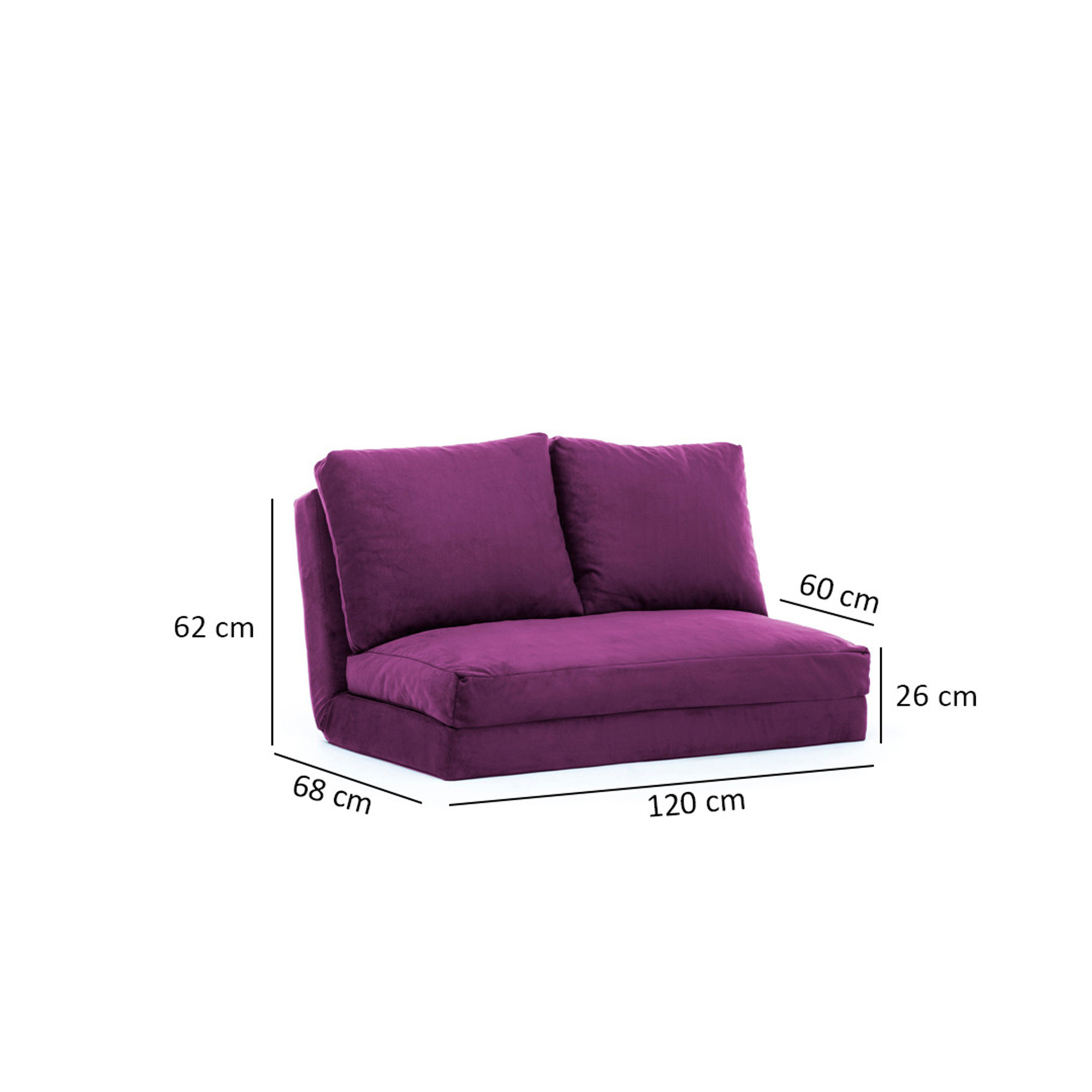 Taida - Sofá-cama morado de 2 plazas Atelier Del Sofa vista1