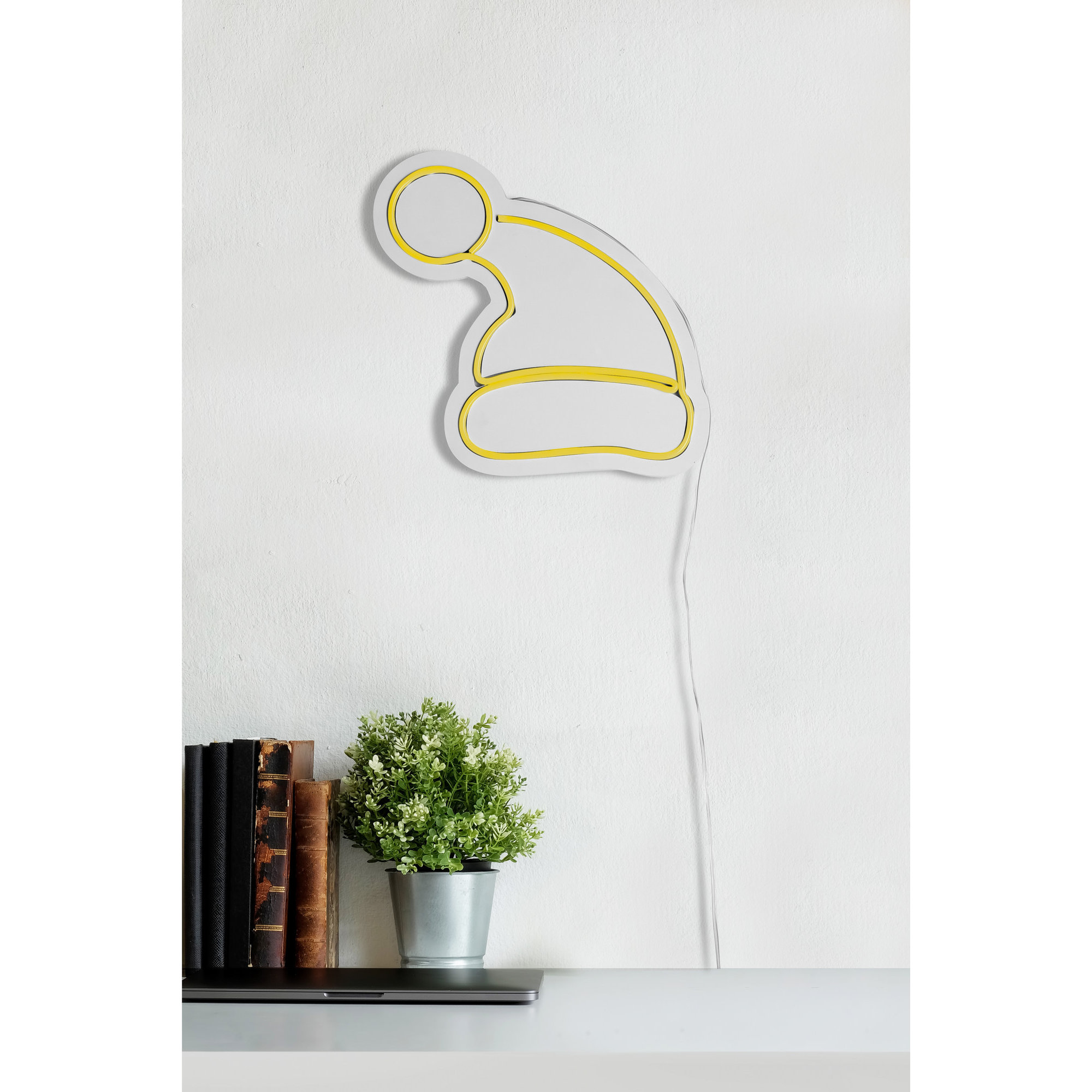 Père Noël - Éclairage LED en plastique décoratif jaune Wall addiction vista3
