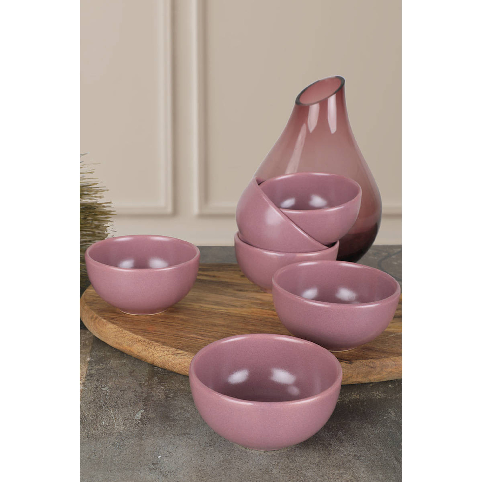Ensemble de 6 assiettes à sauce Bulut Violet 8 cm Hermia vista0