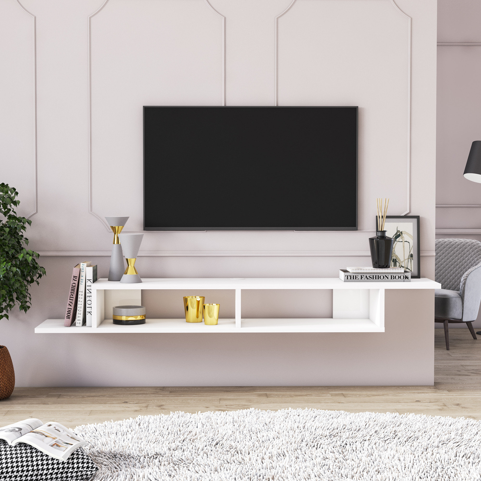 Numudio - Supporto TV bianco Deco design vista0