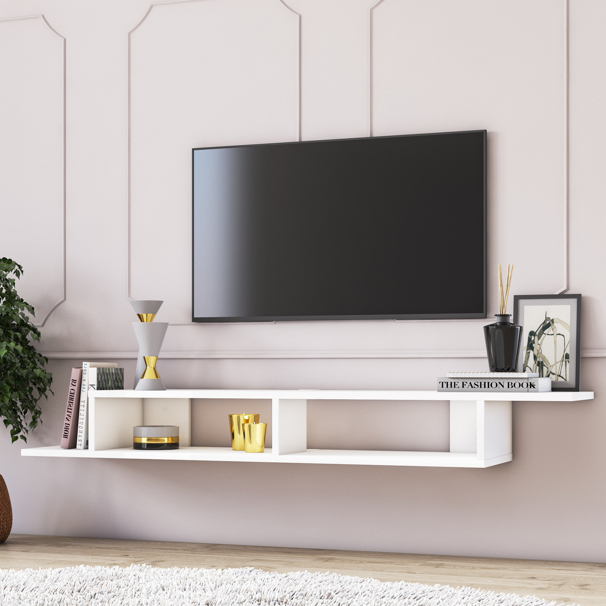 Numudio - Supporto TV bianco Deco design vista1