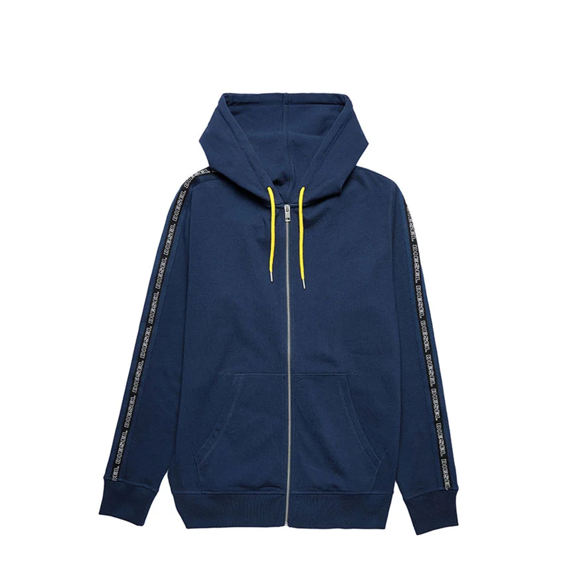 Felpa con cappuccio con fasce a maglia con logo blu Diesel  vista0