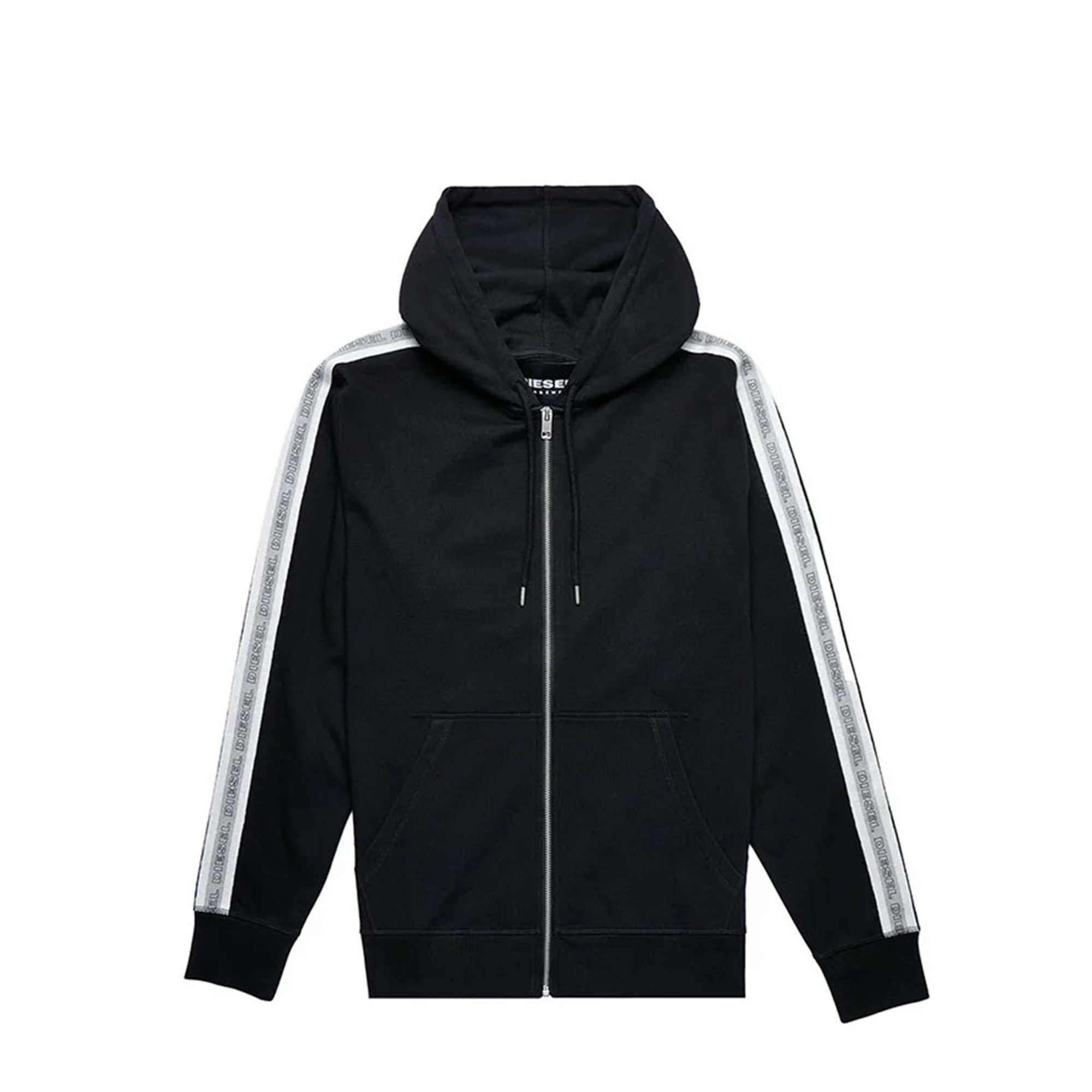 Felpa con cappuccio con fasce a maglia con logo nera Diesel  vista0
