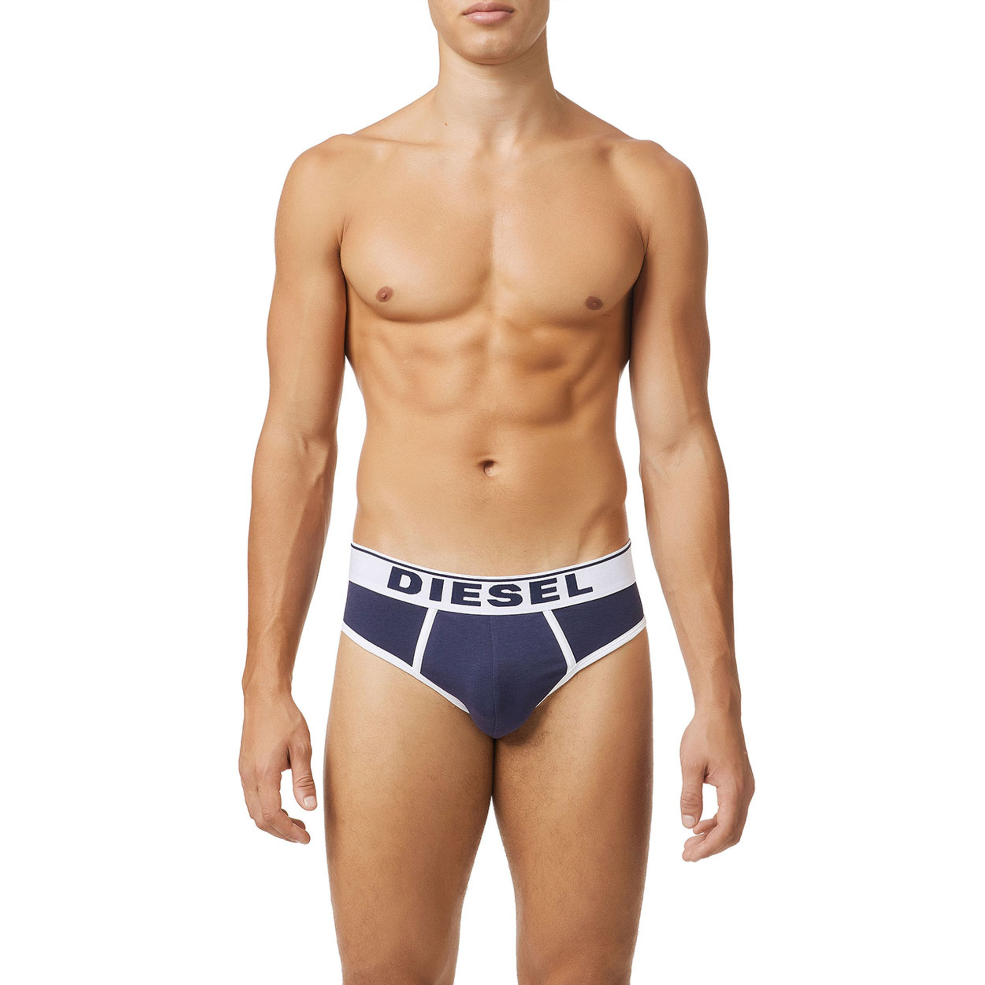 Confezione da tre slip con elastico a contrasto Diesel  vista1