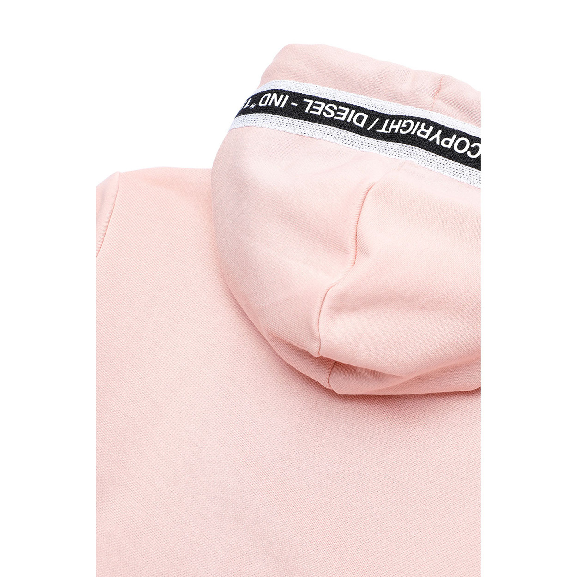 Felpa con cerniera e cappuccio con logo rosa Diesel  vista3