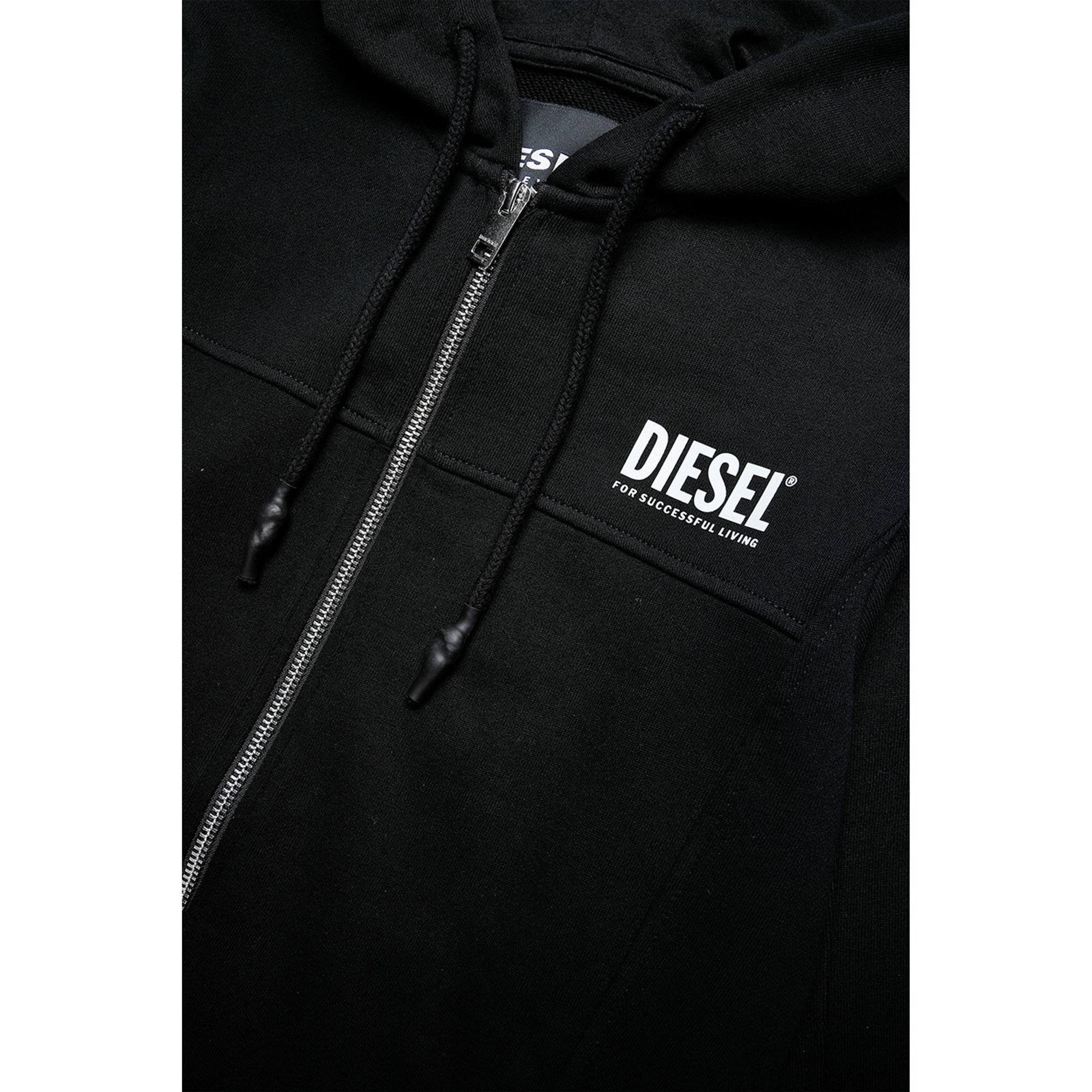 Felpa con cappuccio con zip e stampa logo Diesel  vista2