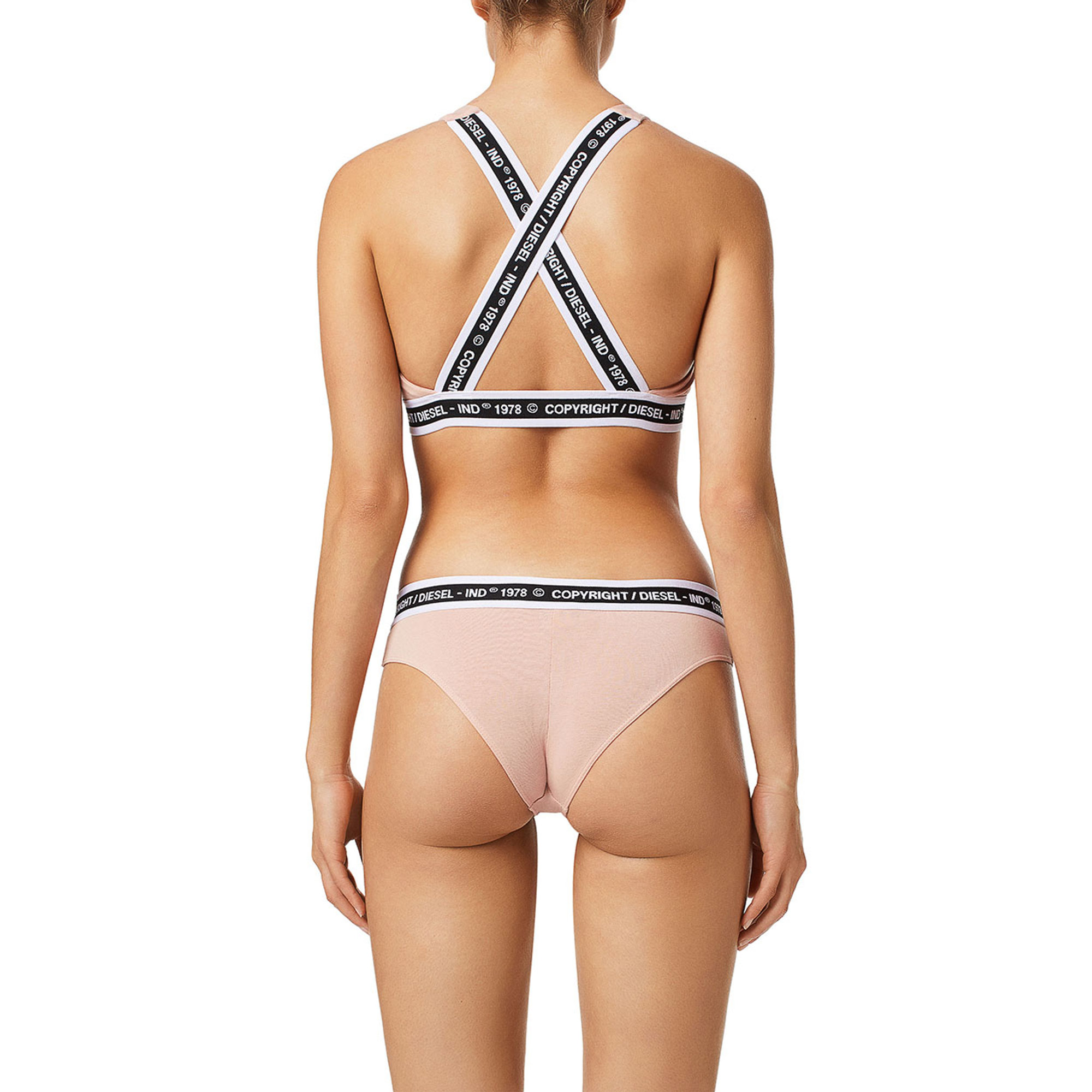 Bralette Green Label con fasce con logo cipria Diesel  vista2