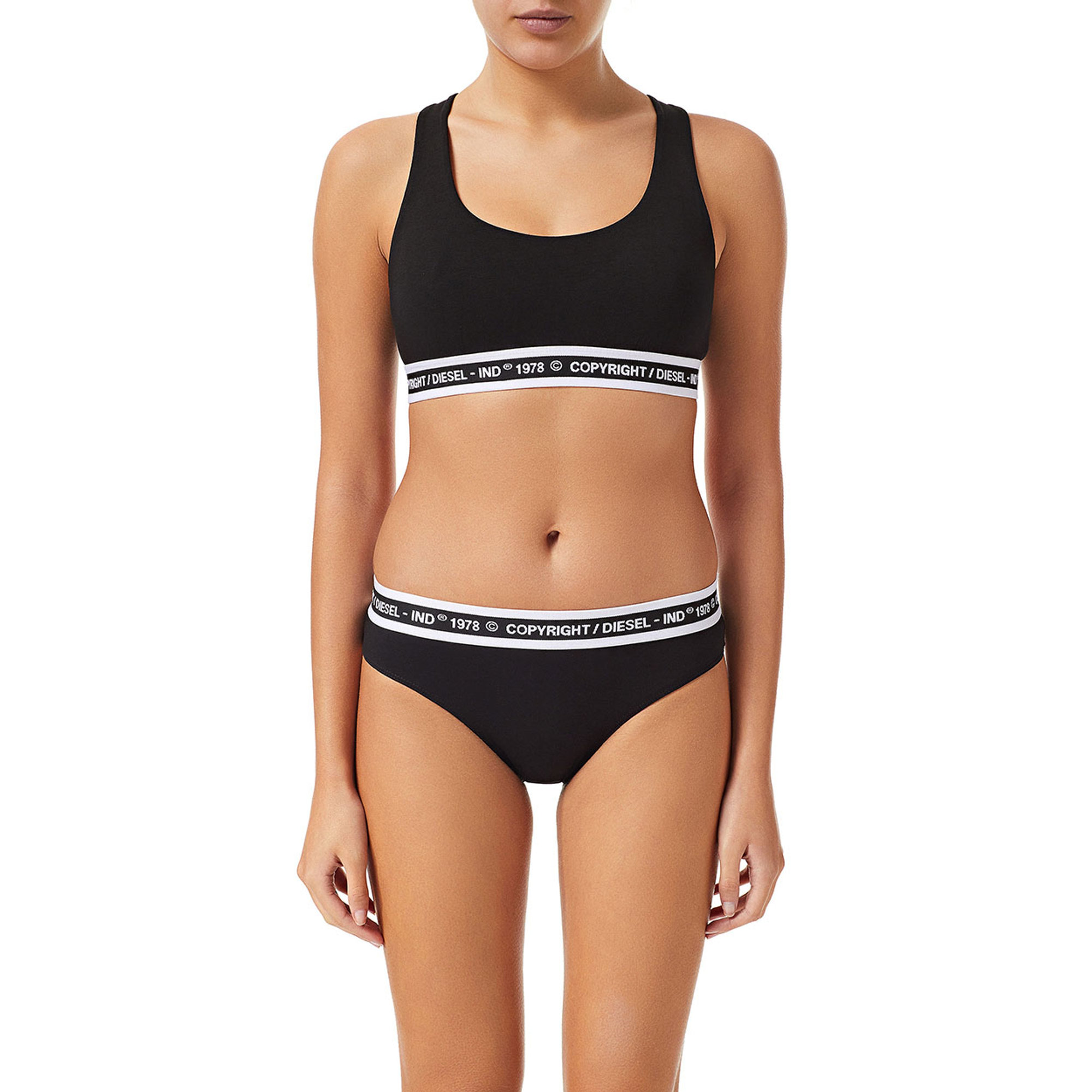Bralette Green Label con fasce e logo nero Diesel  vista1
