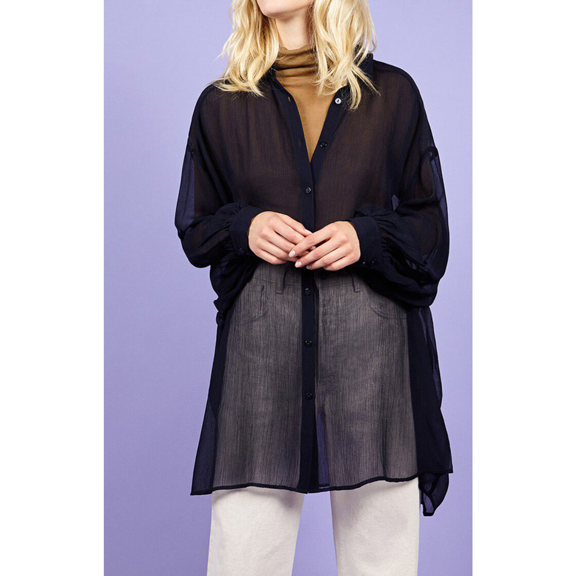 Camicia over blu navy American Vintage vista2