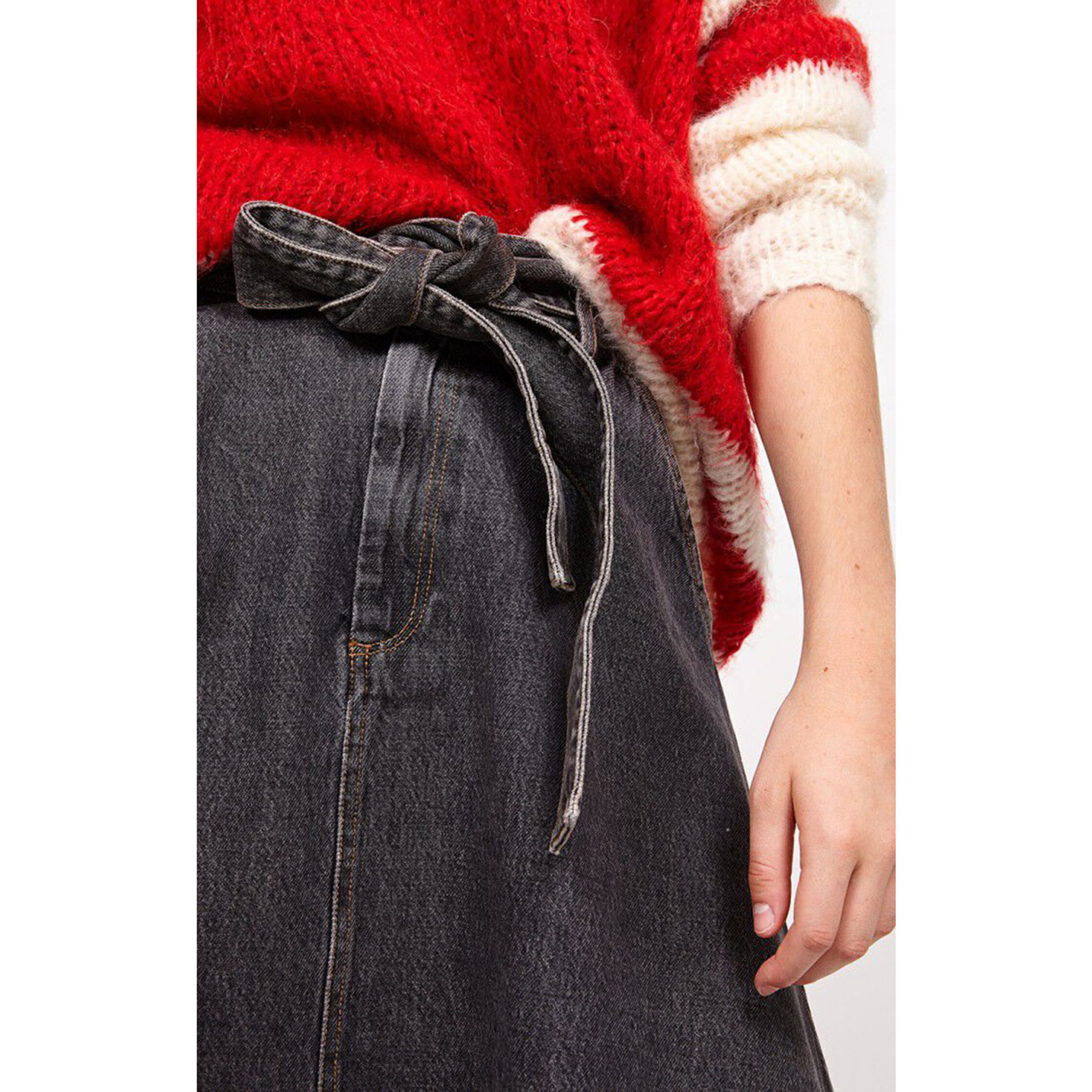 Gonna a trapezio denim grigio American Vintage vista2